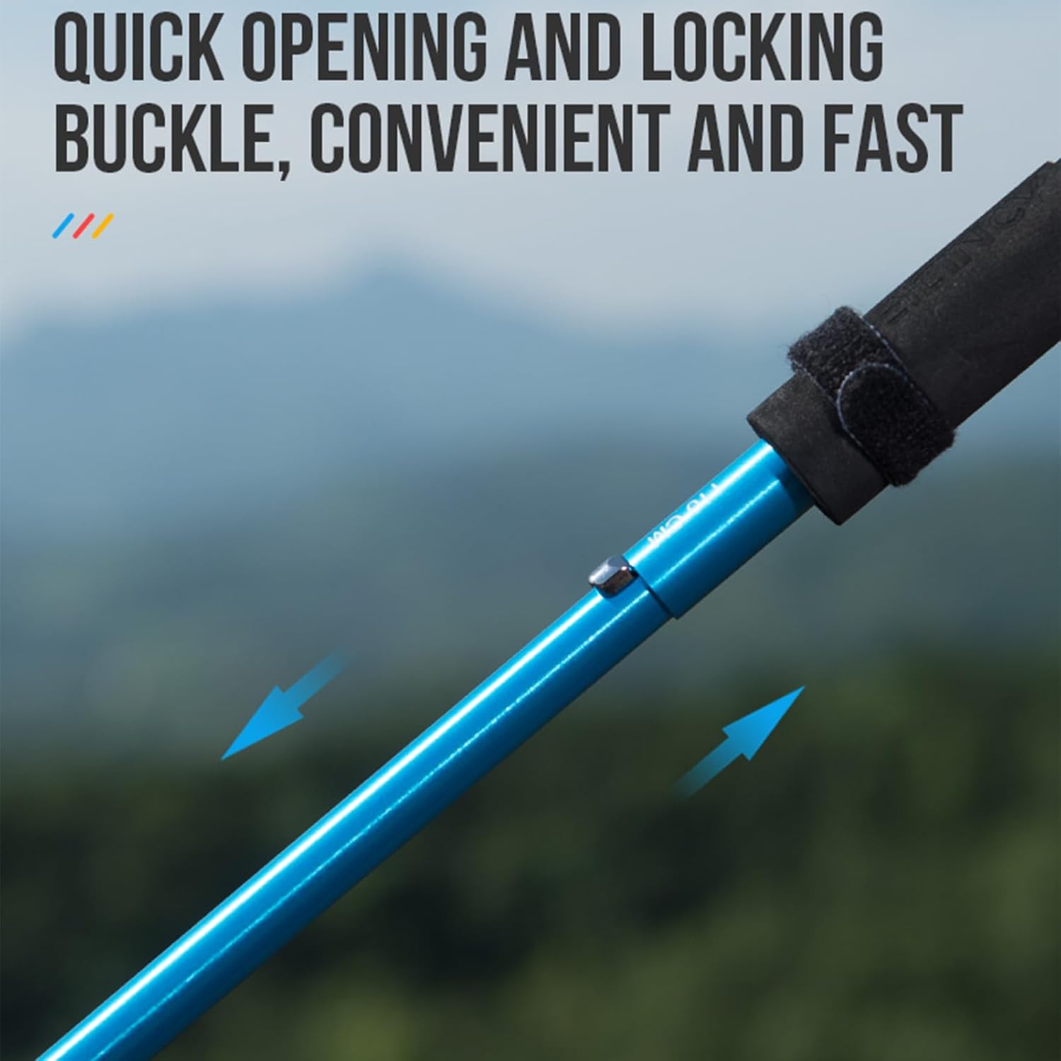 AONIJIE Trail Running Poles 2 Pcs Outdoor Trekking Poles Foldable Aluminum Alloy Sticks Quick Lock Ultralight for Camping Hiking Mountaining Marathon - Image 6