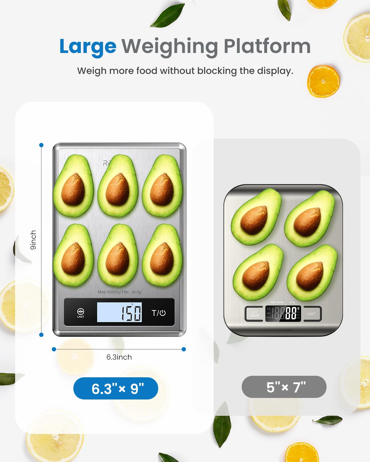 RENPHO Digital Food Scale with Nutritional Calculator, Smart Food Kitchen Scale, Food Weight Scale Grams and Ounces for Weight Loss, Calorie, Macro and Cooking, Stainless Steel - Image 8