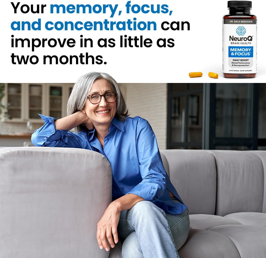NeuroQ Memory & Focus - Boosts Cognitive Performance & Healthy Brain Function - Neuroprotective Formula by Dr. Dale Bredesen - Gotu Kola Ginkgo Phosphatidylserine Coffee Fruit & Propolis - 60 Capsules - Image 6