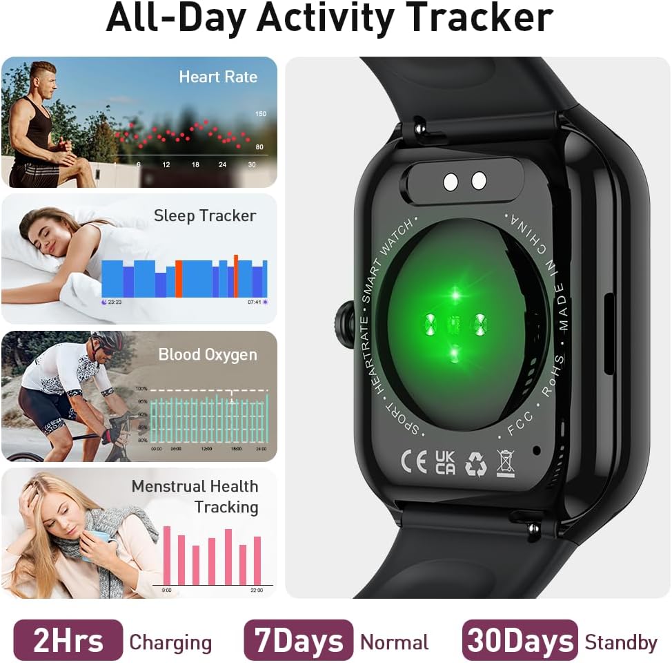 Smart Watch for Men Women(Answer/Make Call), 1.96" HD Smartwatch, 2025 New Fitness Watch with 112+ Sport Modes, Heart Rate, Sleep Monitor, Pedometer, IP68 Waterproof Activity Tracker for Android iOS - Image 5