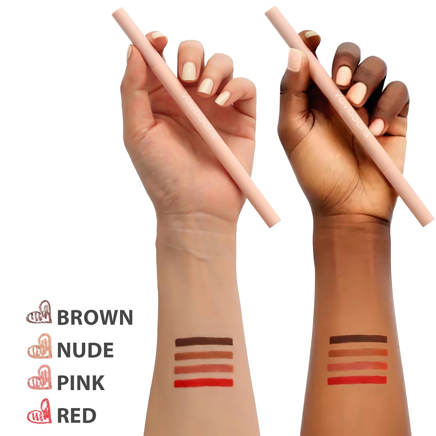 Matte Lip Liner Mechanical Pencil Ultra-Blendable Ruby Red and Pink Dual Ended Two Color Retractable Lipliner Pigmented Smooth Creamy Textured Waterproof Smudge Proof Long Lasting Makeup - Image 7