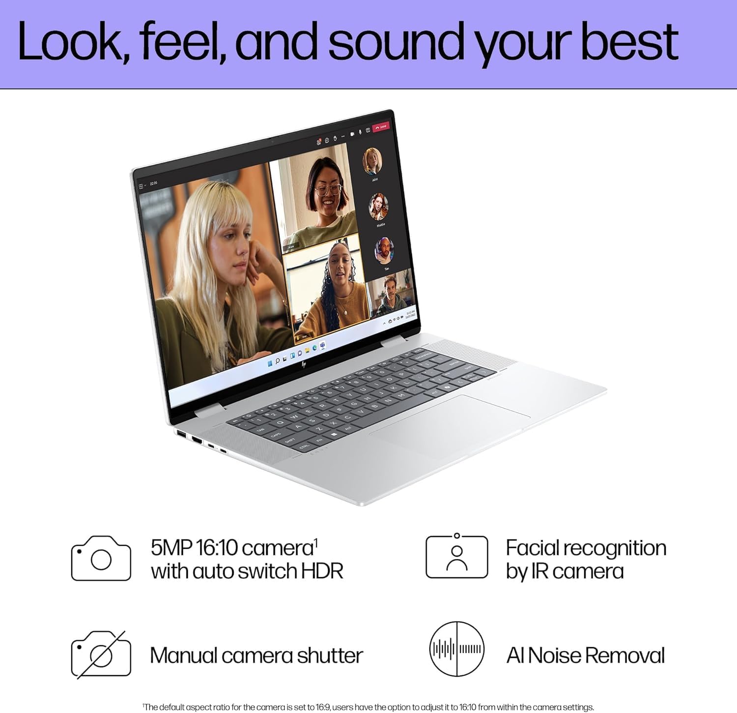 HP Envy 16" Wide Ultra XGA Touchscreen 2-in-1 Laptop, Built-in AI, Intel Core Ultra 5 125U Processor, 16GB RAM 512GB SSD, Wi-Fi 6E, Backlit Keyboard, 5MP IR Camera, Windows 11 Pro, Glacier Silver - Image 7