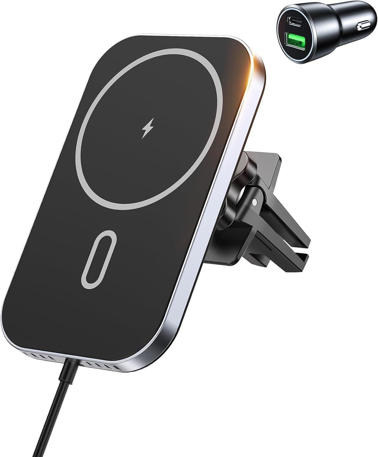 for for MagSafe Car Mount Charger with Adapter, 360° Rotation Magnetic Wireless iPhone Car Charger for Air Vent, Compatible with iPhone 16/15/14/13/12 Series - Image 2