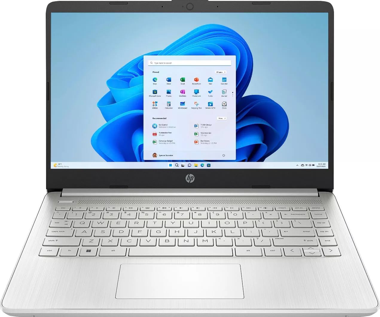 HP 14" Laptop for Student Business, with Office Lifetime License & Windows 11 Pro, Intel Dual-Core N4120, 16 GB RAM, 384 GB Storage(128GB eMMC+256GB Micro SD), Ultra Light, Webcam, WiFi, HDMI, Silver - Image 4