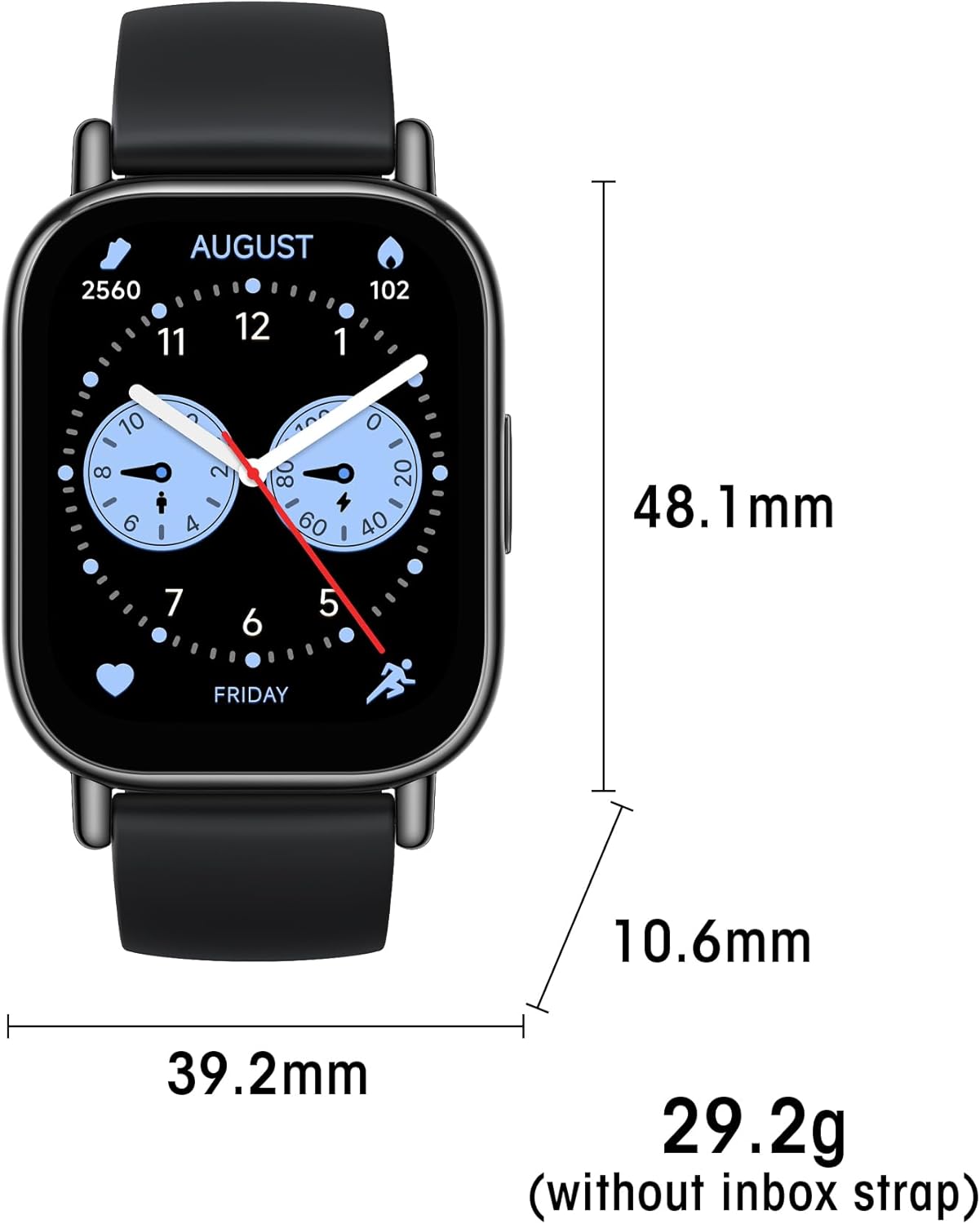 Xiaomi Remi 5 Lite Smart Watch, Step Counter Watch for Women Men with 2" LCD Large Display, 140 Sports Modes, 5ATM Waterproof (Lite-Black) - Image 3
