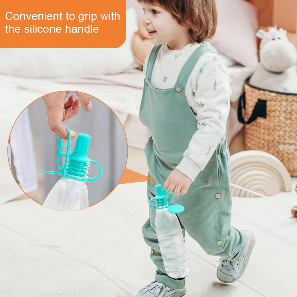 Morlike Living Water Bottle Spout Adapter, Silicone Baby Water Bottle Adapter for Toddlers, Protects Kids Mouth - No Spill & BPA Free (Mix - 4 Pack) - Image 3