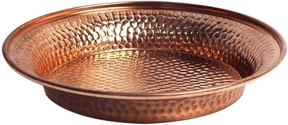 Dinner plate, 7 Pieces Pure Copper Drinking Plate Dinner Plate Fruit Plate Bread Plate Home Gift Decoration for Kitchen Diner Hotel Party,Dinnerware(8.5cm) - Image 2