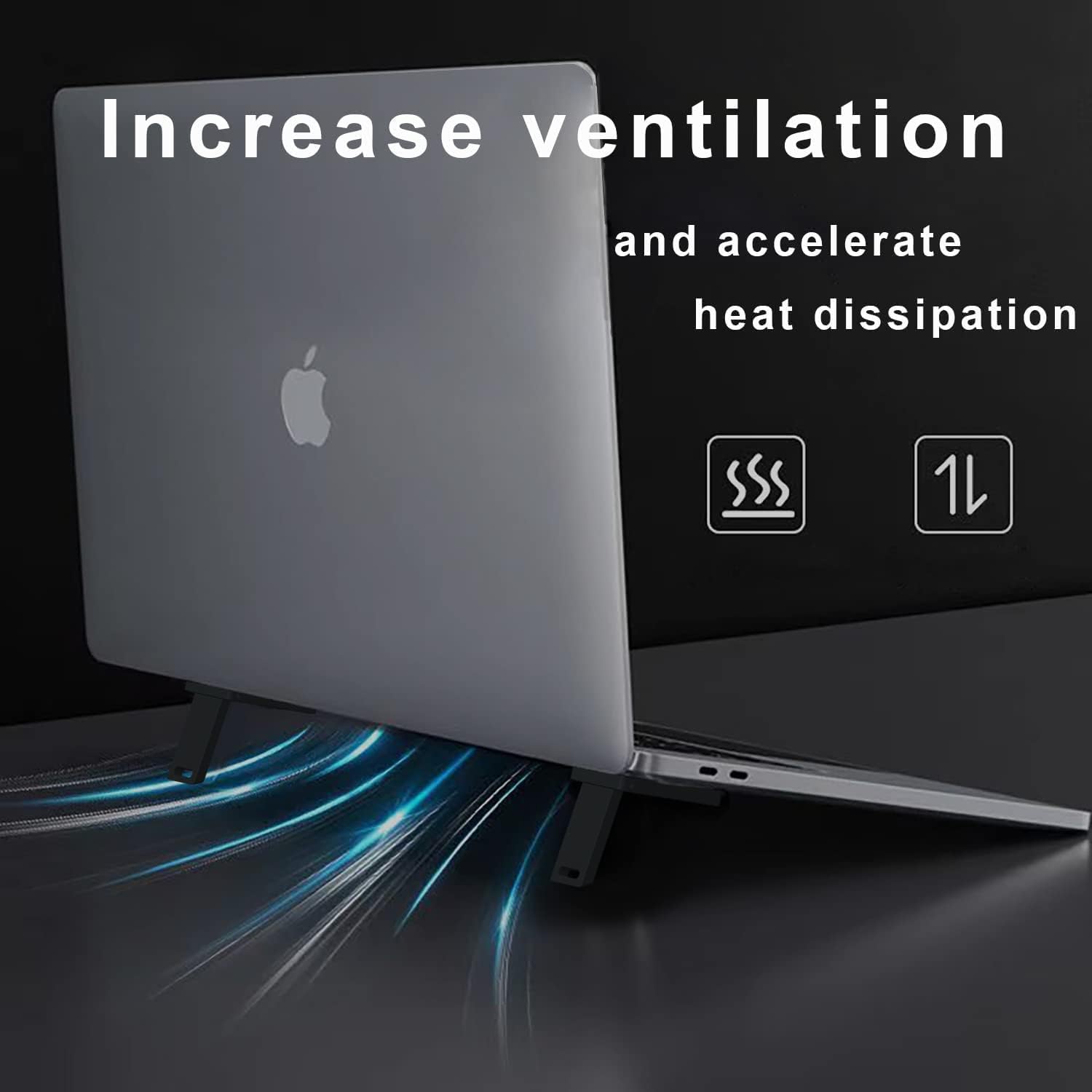DRM 2-in-1 Mini Laptop Holder, Portable Notebook Stand with Cooling & Ergonomic Design, Black - Image 6