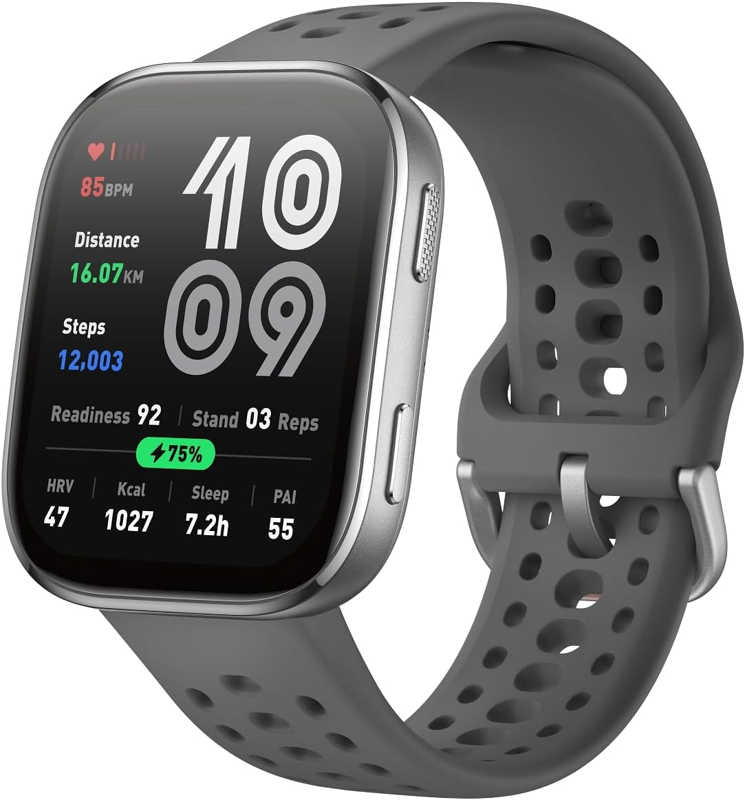 Amazfit Bip 6 Smart Watch 46mm, 14 Day Battery, 1.97" AMOLED Display, GPS & Free Maps, AI, Bluetooth Call & Text, Health, Fitness & Sleep Tracker, 140+ Workout Modes, 5 ATM Water-Resistance, Charcoal - Image 2