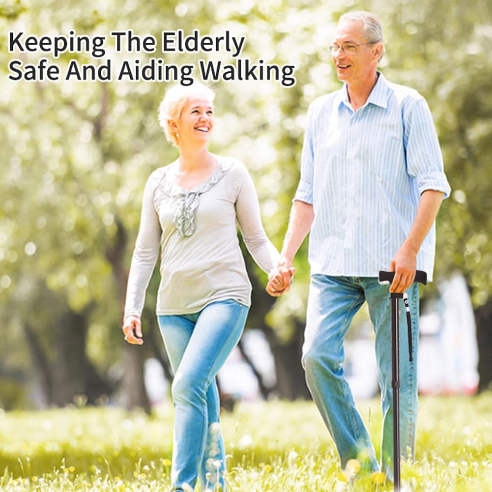 Aluminum Alloy Walking Sticks & Foldable Anti-Slip Hiking Stick - Length Adjustable for Elderly - Image 7