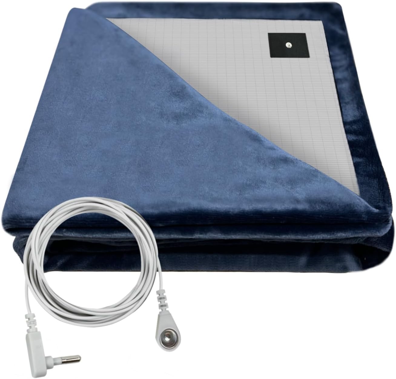 ibowee Grounding Blanket/Bed Sheet for Better Slepping, 55 * 80 inch, Grounded Throw Kit with Silver Fiber, Grounding Bed Sheet in 2 Usage Ways (Dark Blue) - Image 2