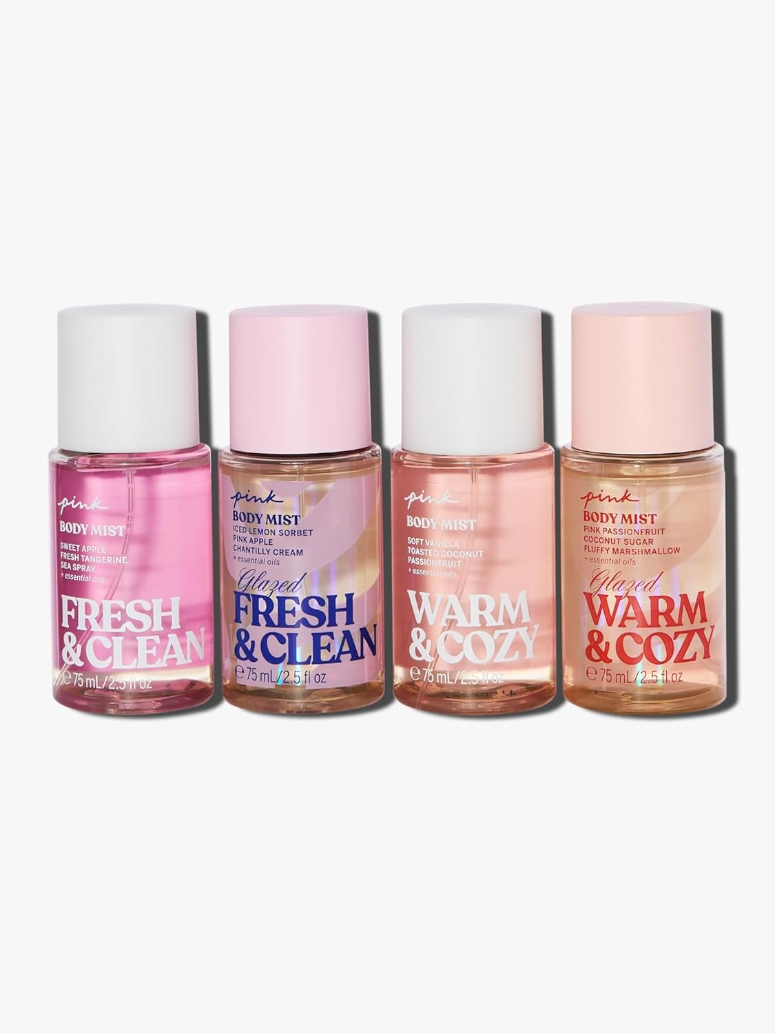 Victoria's Secret PINK 4 Piece Merry Mini Mists Gift Set: Warm & Cozy and Fresh & Clean, Assorted Scents - Image 4