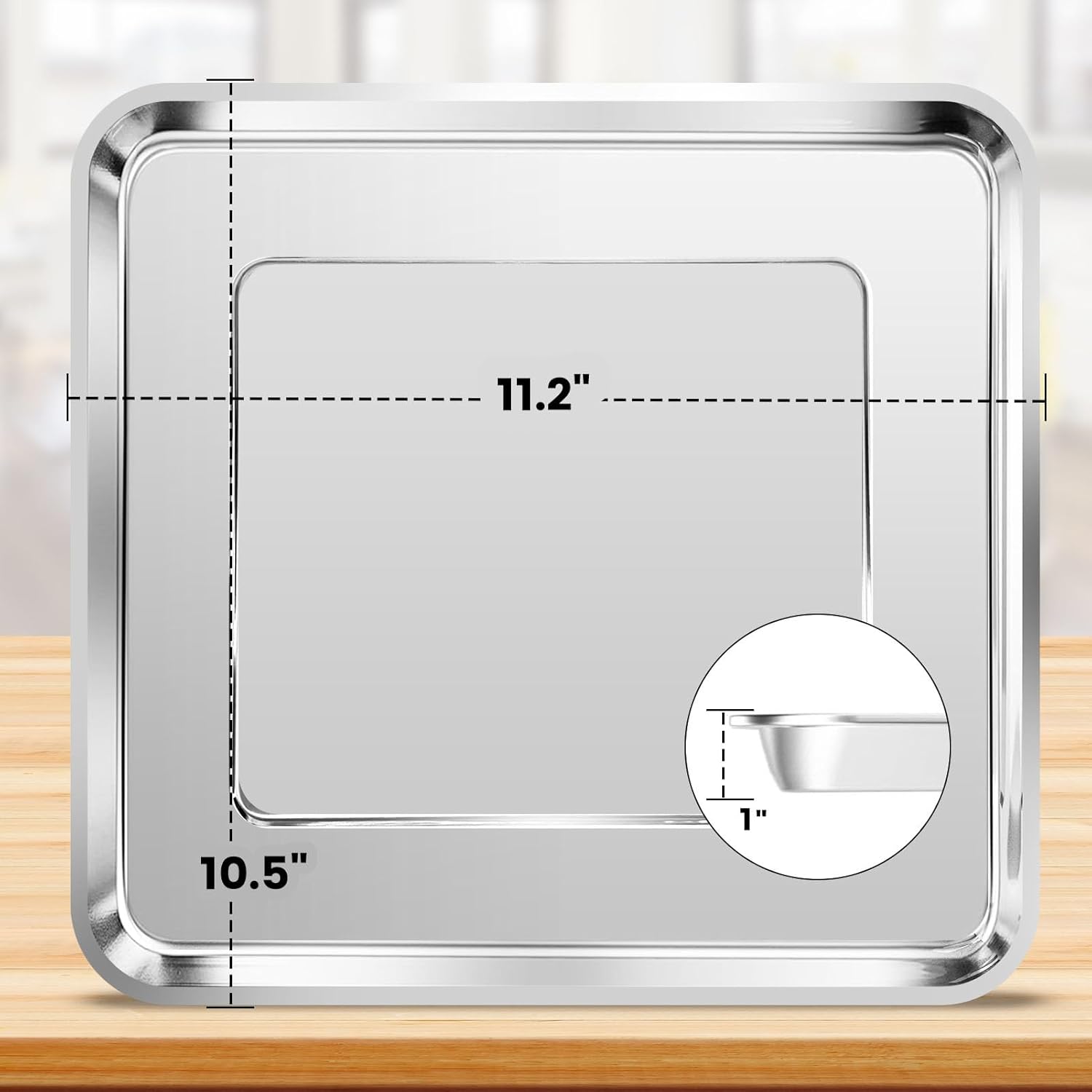 Air Fryer Grill Pan for Nuwave Bravo 12 in 1 21 Qt Air Fryer Toaster Oven, 11.2'' * 10.5'' Air Fryer Baking Pan Grill Plate Crisper Plate Rack Parts Accessories Tray - Image 3