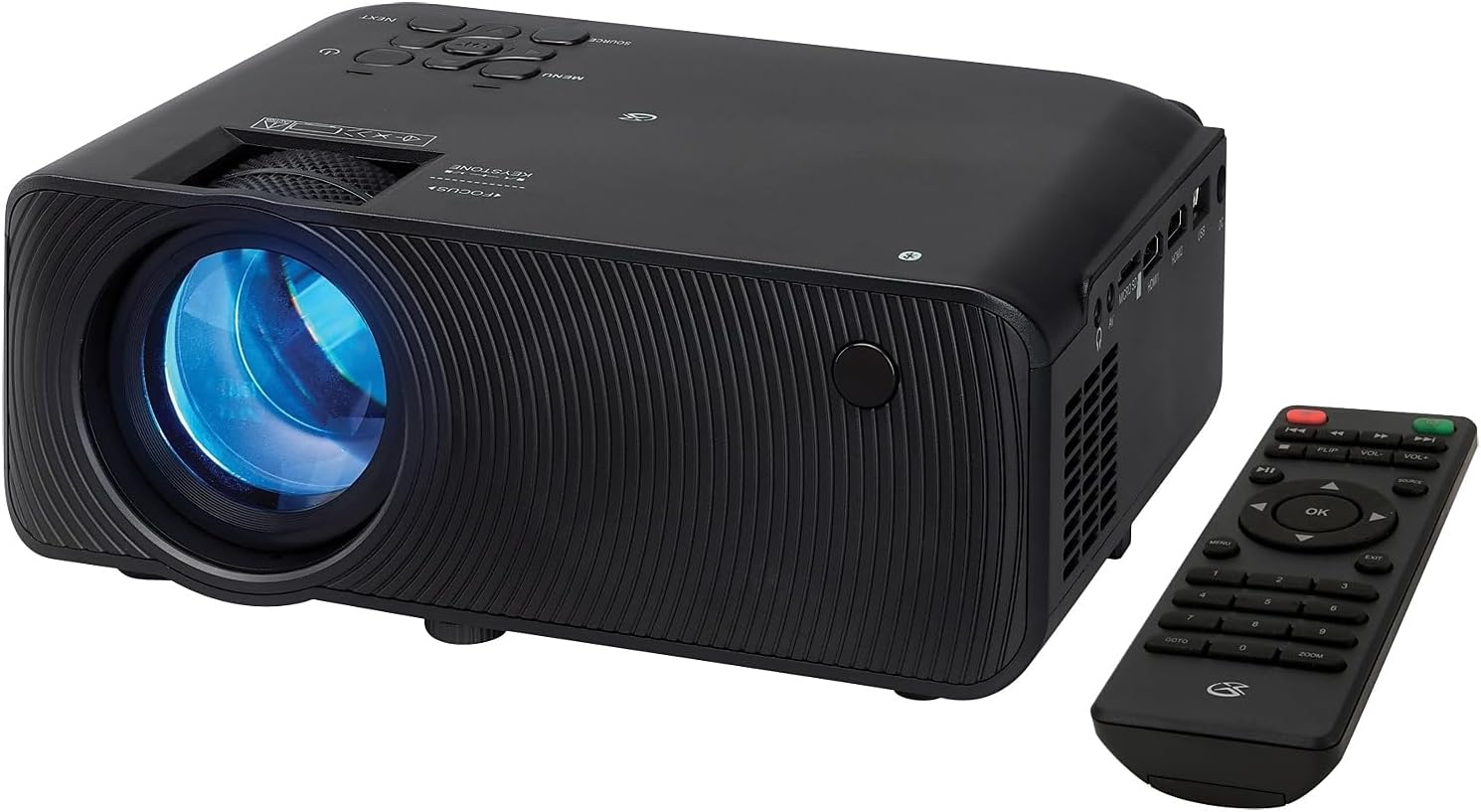 GPX Mini Projector with Bluetooth, USB and SD Media Ports, Includes Remote (PJ609B), Black - Image 2
