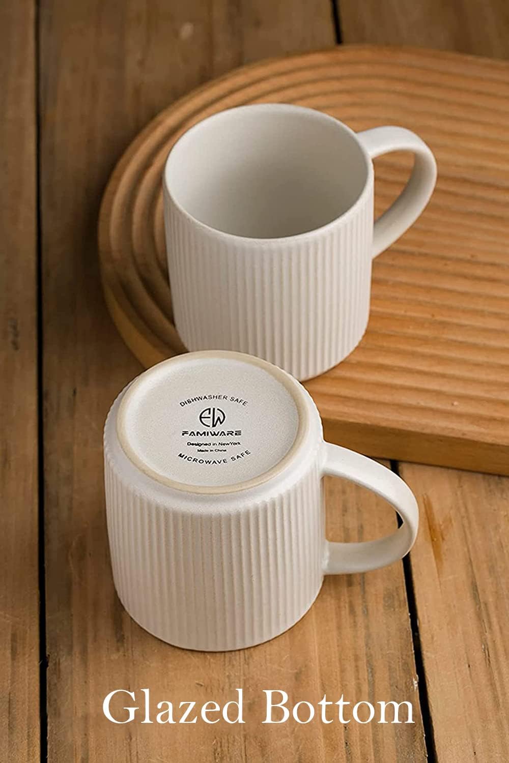 famiware Star 12 oz Catering Mugs Cup Set with Handle and Jupiter Espresso Cups and Saucers Set of 4 - Image 5