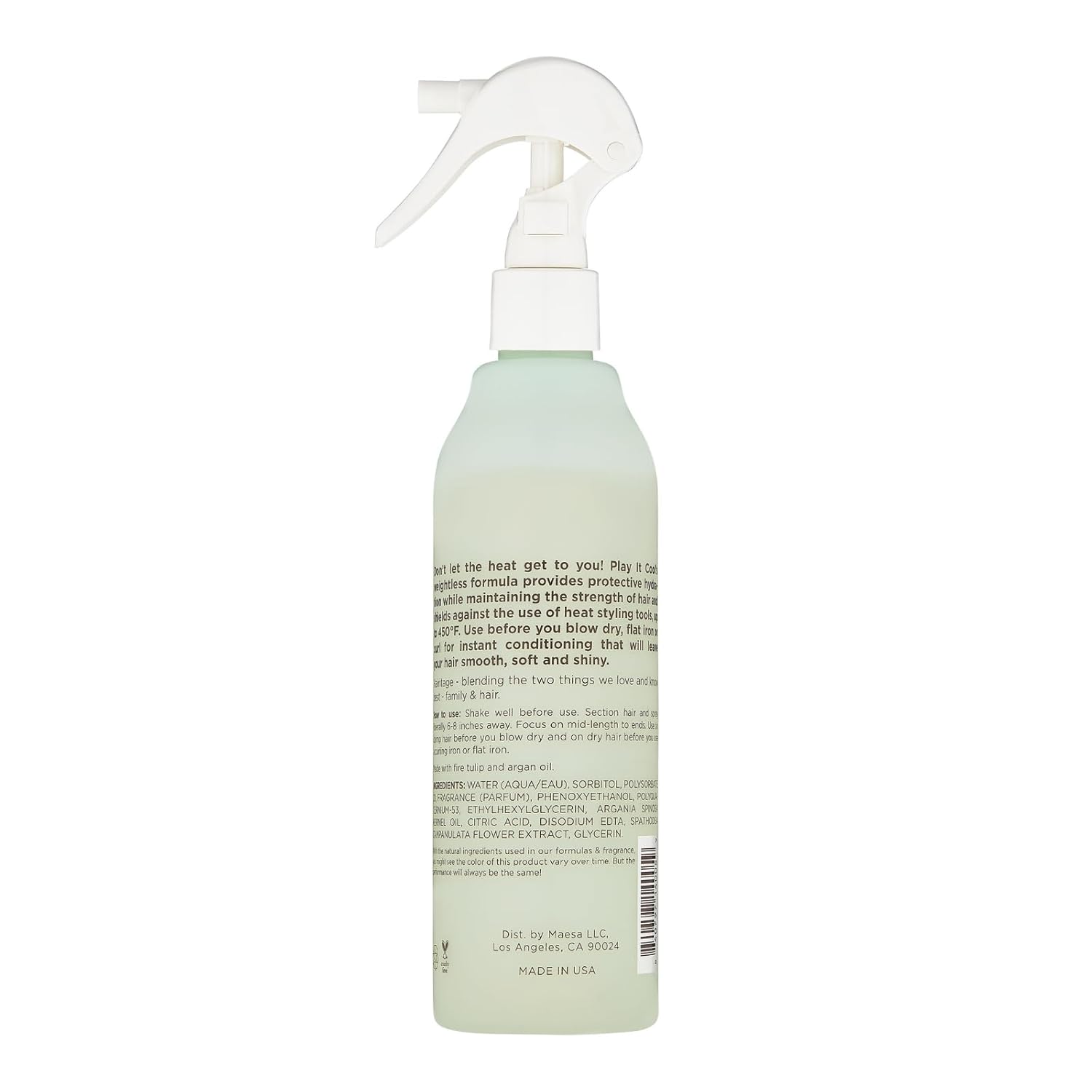 Hairitage Heat Protectant Spray for Hair - Up to 450 Degree Protection + Hydrates + Strengthens Hair - Leaves Hair Smooth + Shiny after Styling - For All Hair Types + Heated Styling Tools - 6 fl oz - Image 3