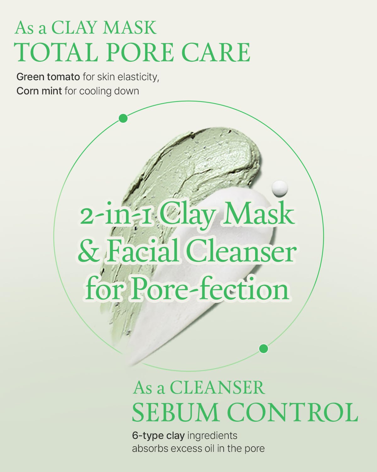 FULLY Green Tomato Pore Detox Clay Mask Cleanser, Pore Minimizing, Blackhead Care, Sebum Control, Exfoliation, Vegan, Face Wash, Sensitive Skin, Korean Skincare 4.05 fl.oz - Image 4