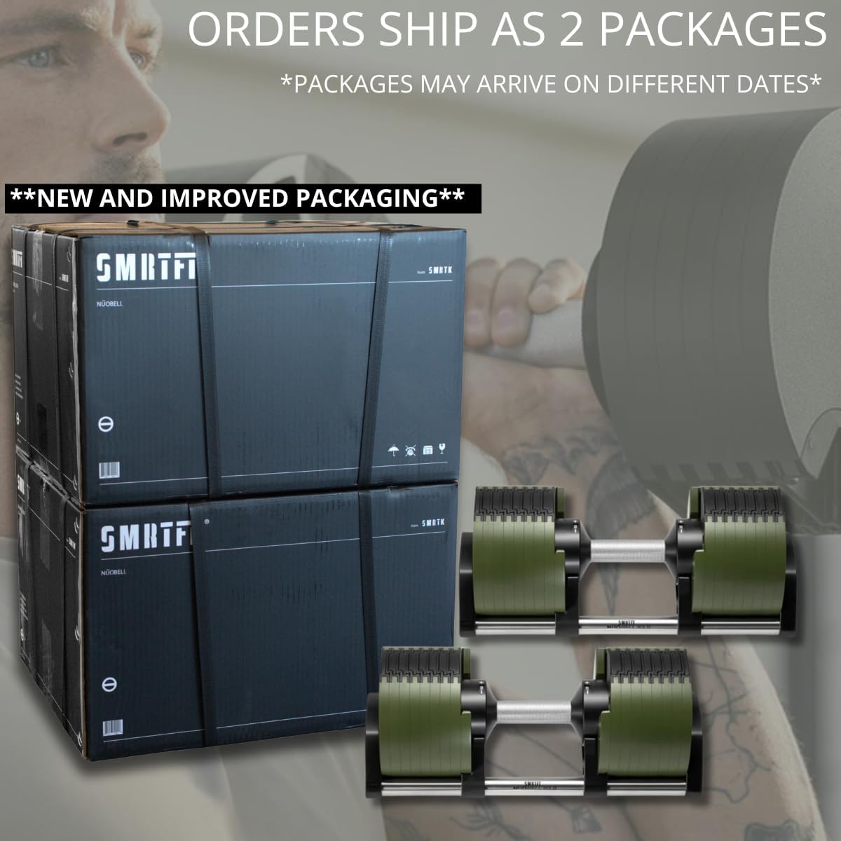 SMRTFT NUOBELL Adjustable Dumbbells | The Original All-in-One NUOBELL Adjustable Dumbbell Set | Feel Real Like Traditional Dumbbells | Highly Durable | Best 2 Year Warranty - Image 4