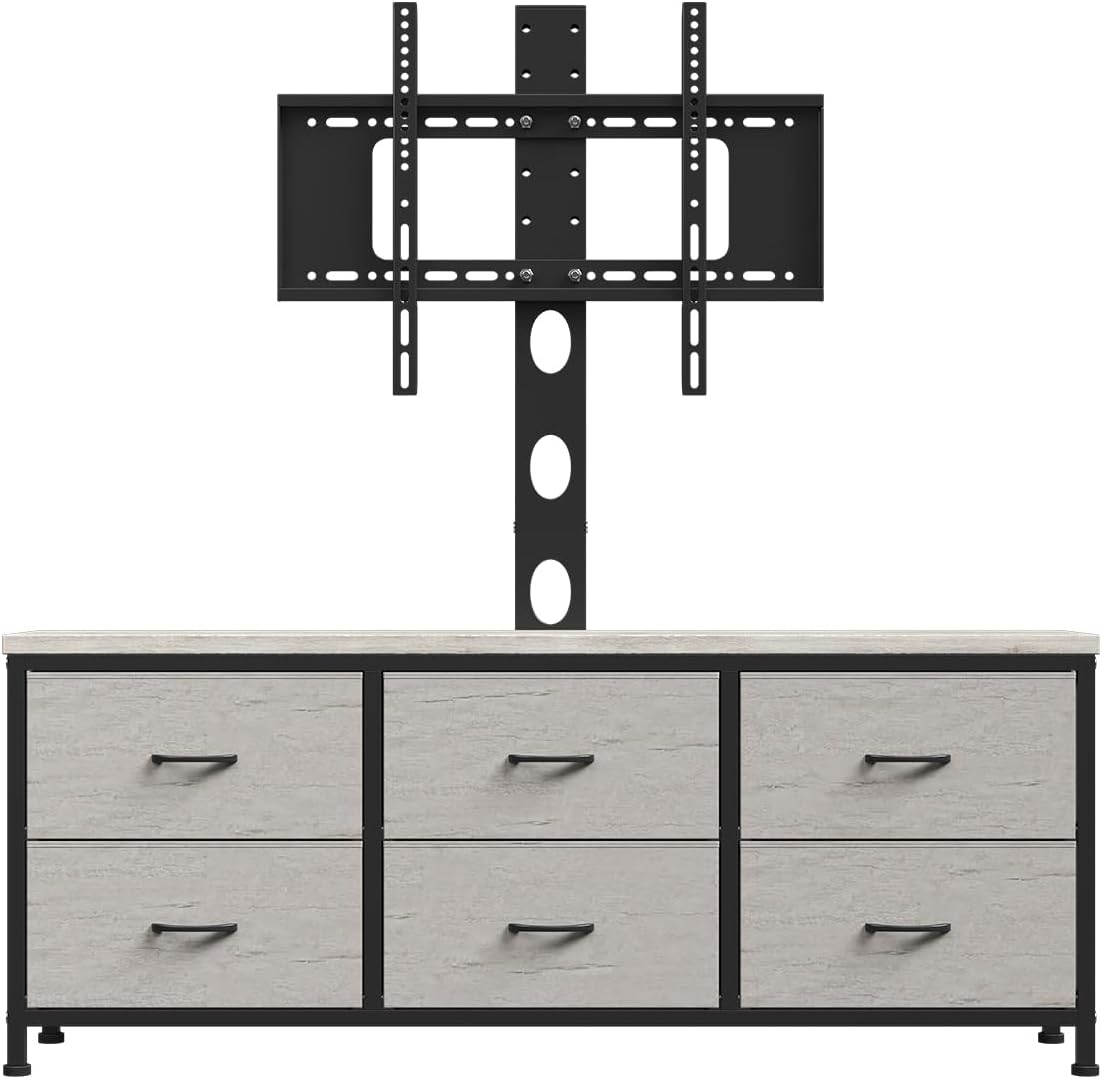 TV Stand with Mount, Fabric Dresser with 6 Drawers for 32/45/55/60/65/75/85 inch TVs, Dresser Entertainment Center, Modern Media TV Console Table - Image 9