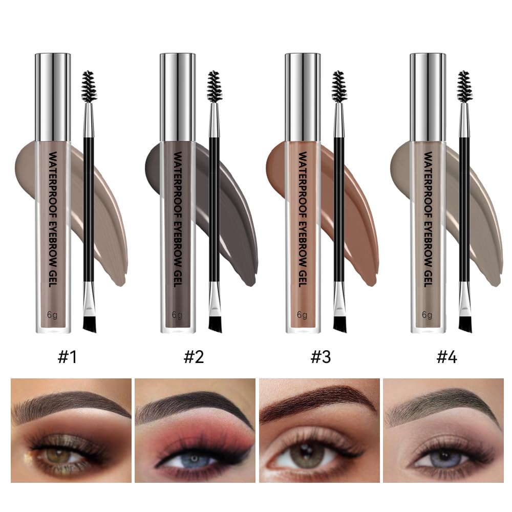Waterproof Eyebrow Gel, Quick Drying Long Lasting Smudge Proof Formula for Creating Natural Looking Brows, Easy Application for All Skin Types (Brunette, Large) - Image 3