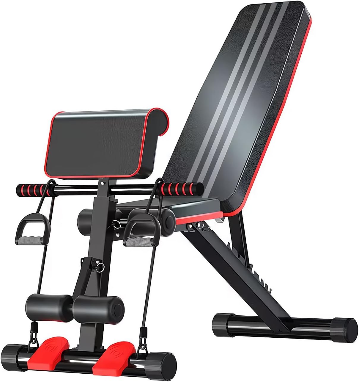 Modern-Depo Adjustable Weight Bench Foldable Press Sit Up Bench for Home Gym Training Full Body Workout Multi-Purpose Flat Incline Exercise Bench, Black - Image 2