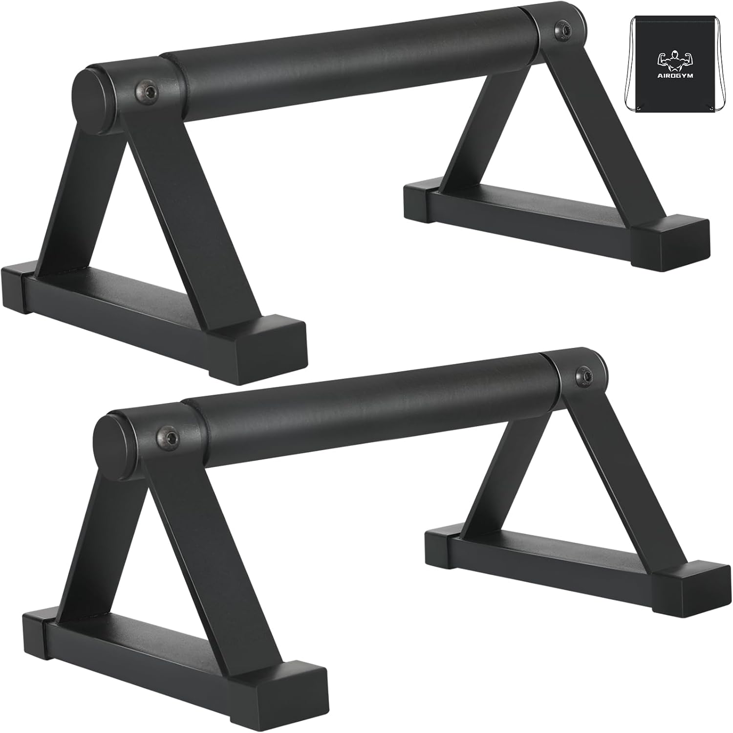 Wood push up bars Parallettes bars Anti-slip Handstand Bars for Calisthenics, Fitness, Floor workouts Solid Wood with Sturdy Metal Bracket, Support 500 lbs - Image 2