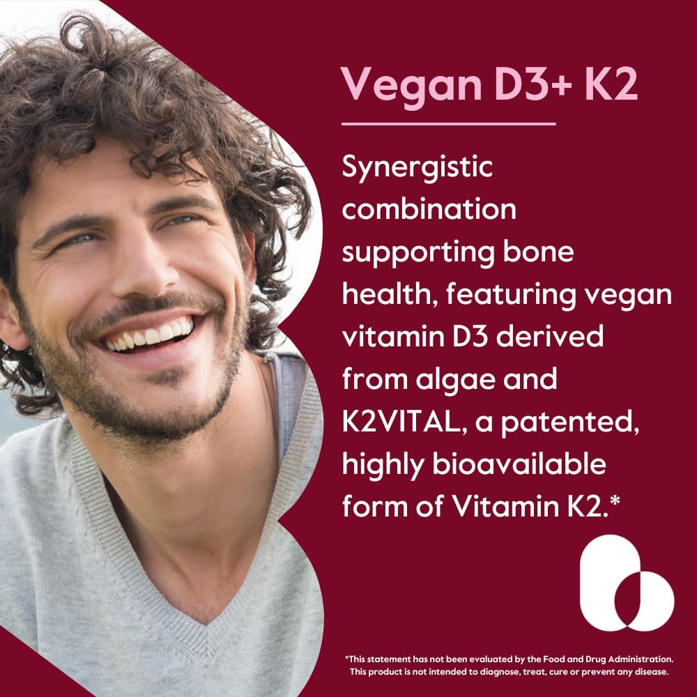 BESTVITE Vegan Vitamin D3 5000 IU + Vitamin K2 100 mcg as MK-7 (120 Vegetarian Capsules) - No Stearates - Vegan - Non GMO - Gluten Free - Image 5