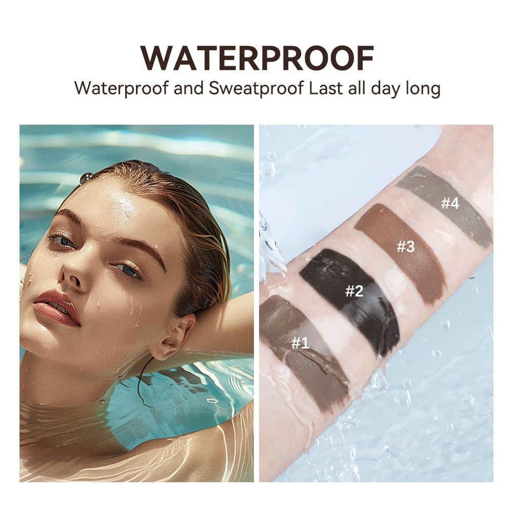 Waterproof Eyebrow Gel, Quick Drying Long Lasting Smudge Proof Formula for Creating Natural Looking Brows, Easy Application for All Skin Types (Brunette, Large) - Image 6