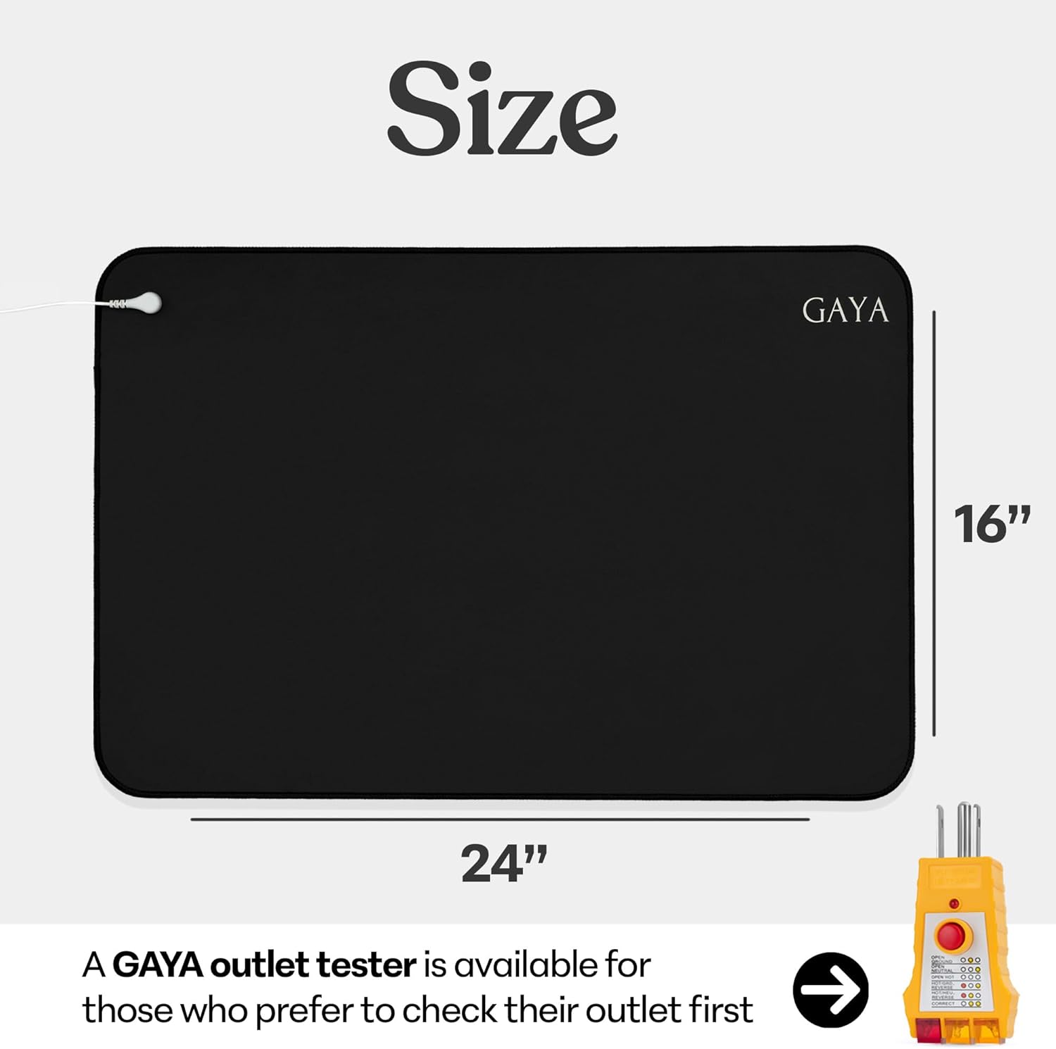 GAYA Grounding Mat for Feet, Sleep Improvement, Back Pain Relief, Muscle Relaxation & Stress, Earthing Pads for Bed, Ground for Desk, Earth Mats, Bedding Pad (24''X16'') - Image 5