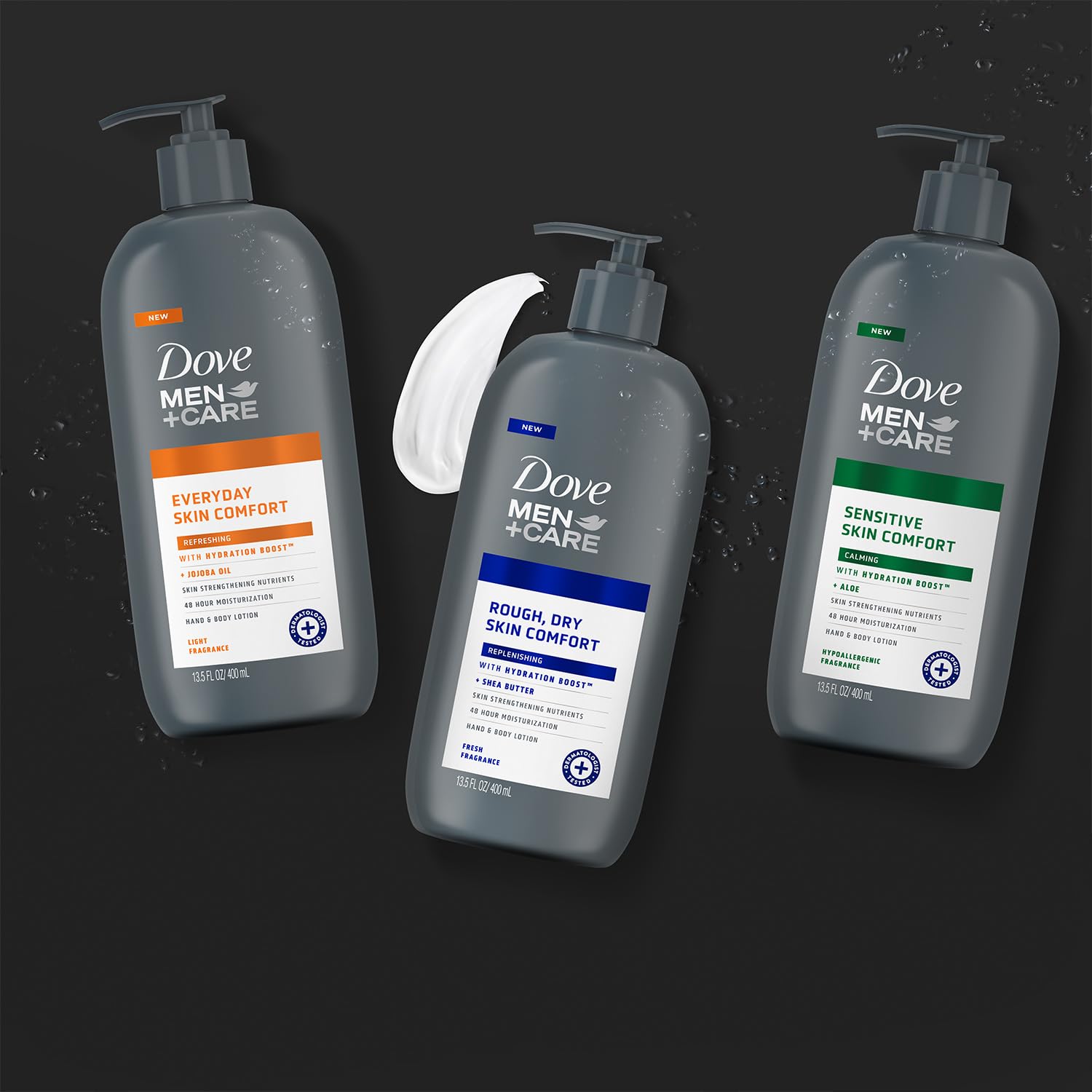 Dove Hand & Body Lotion, Men+Care Value Pack – Everyday Skin Comfort Formula with Shea Butter & Jojoba Oil, Refreshing Lotion for Dry Skin, 13.5 Fl Oz (Pack of 2) - Image 8