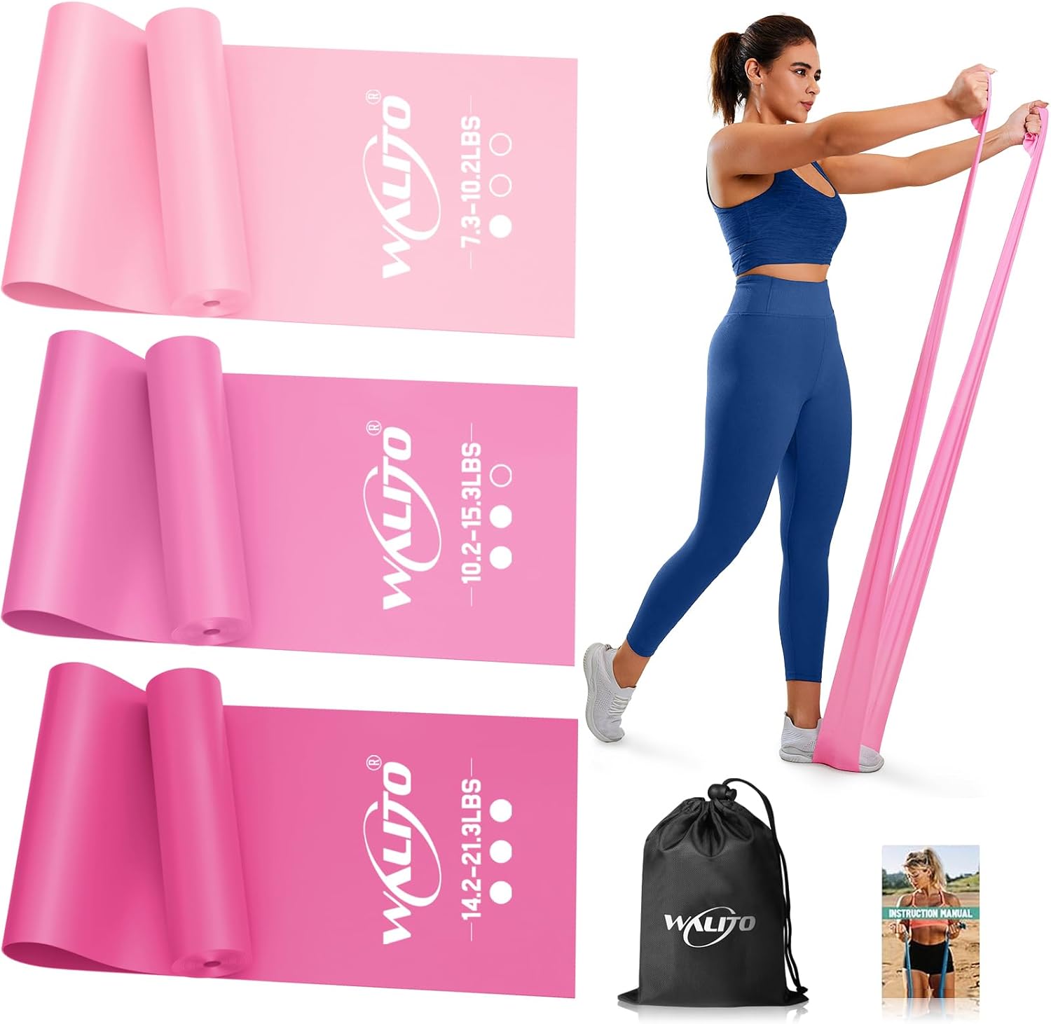 WALITO Resistance Bands for Working Out, Exercise Bands for Women and Men, Workout Bands for Physical Therapy, Stretch, Recovery, Pilates, Rehab, Strength Training and Home Gym - Image 2