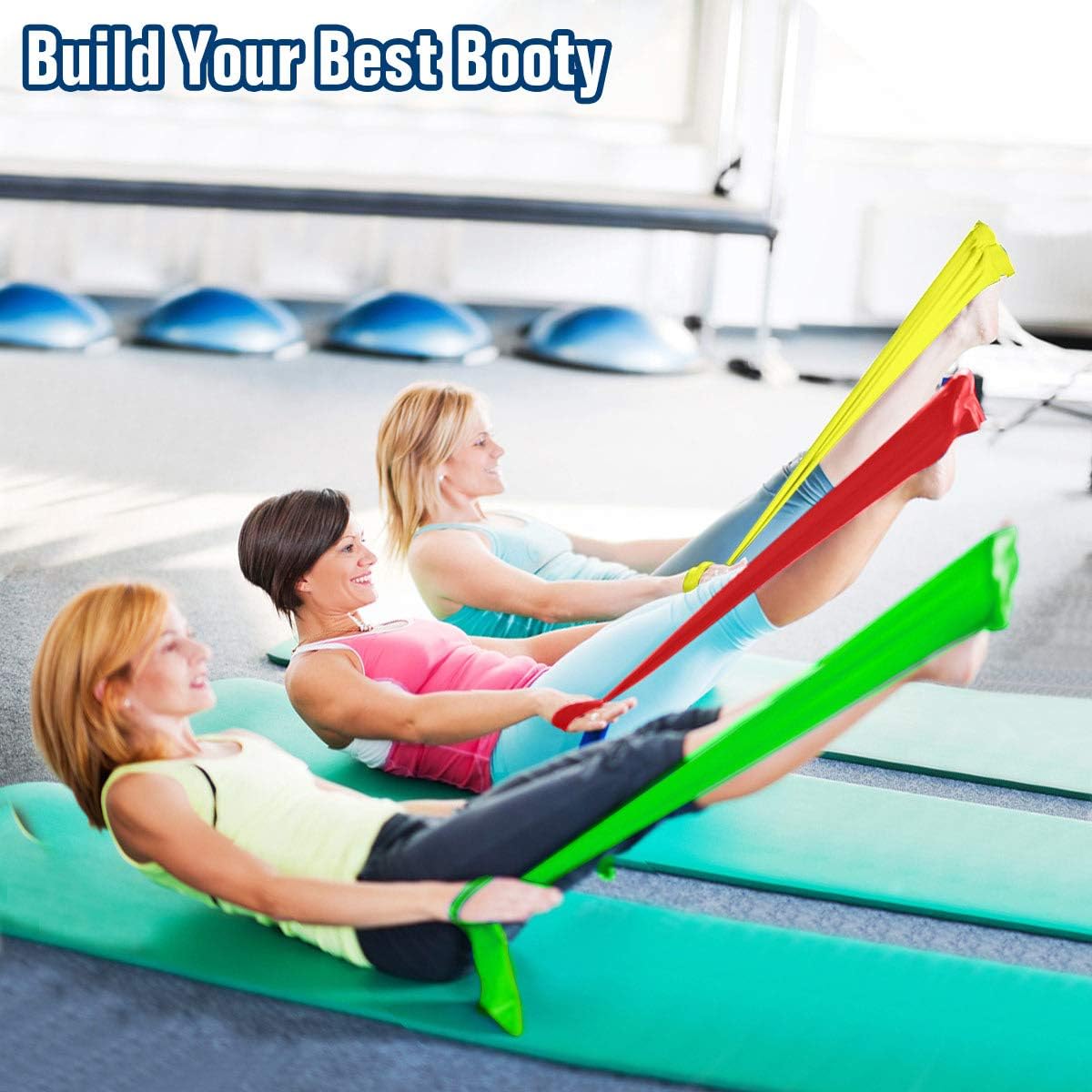 Resistance Bands 3 Pack - Elastic Exercise Bands for Physical Therapy, Recovery, Workout Strength Training - Women, Yoga, Arms, Upper Body and Shoulders - Image 5