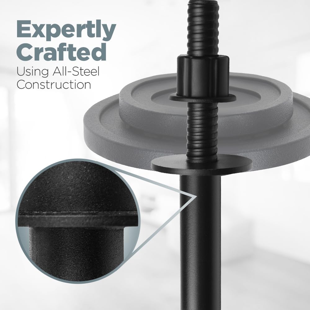 LoGest Wrist Strengthener, Forearm Exerciser - Option of Standard Plate 1 Inch or Olympic Plate 2 Inch With a Collar Hand Developer Arm Grip Workout Strength Trainer for Starter and Pro - Workout Equipment Home Gym Forearm Strengthener - Image 5