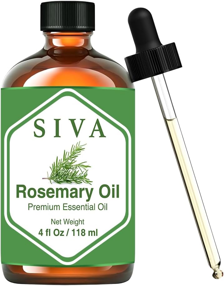 Siva Rosemary Essential Oil - 4 Fl Oz – Natural Rosemary Oil - for Diffuser, Face, Skin Care, Aromatherapy, Hair Care, Scalp and Body Massage - with Dropper - Image 2