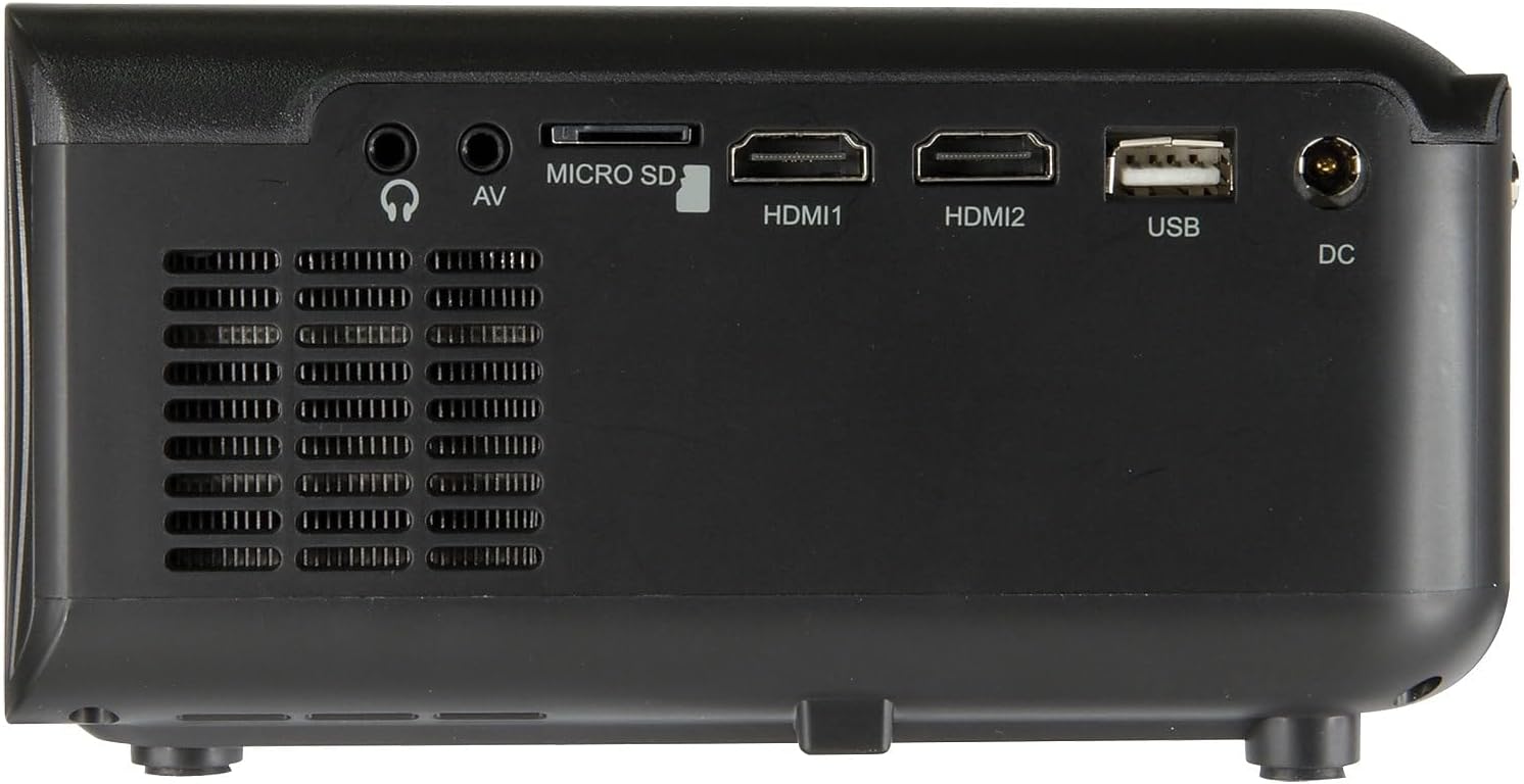 GPX Mini Projector with Bluetooth, USB and SD Media Ports, Includes Remote (PJ609B), Black - Image 4