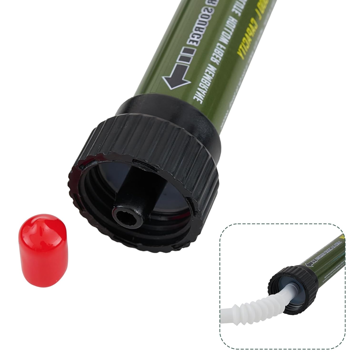 Water Filter Straw Kit Outdoor Portable Personal Water Filter Straw Water Purifier Survival Gear and Equipment for Hiking Camping Travel Army Green - Image 10