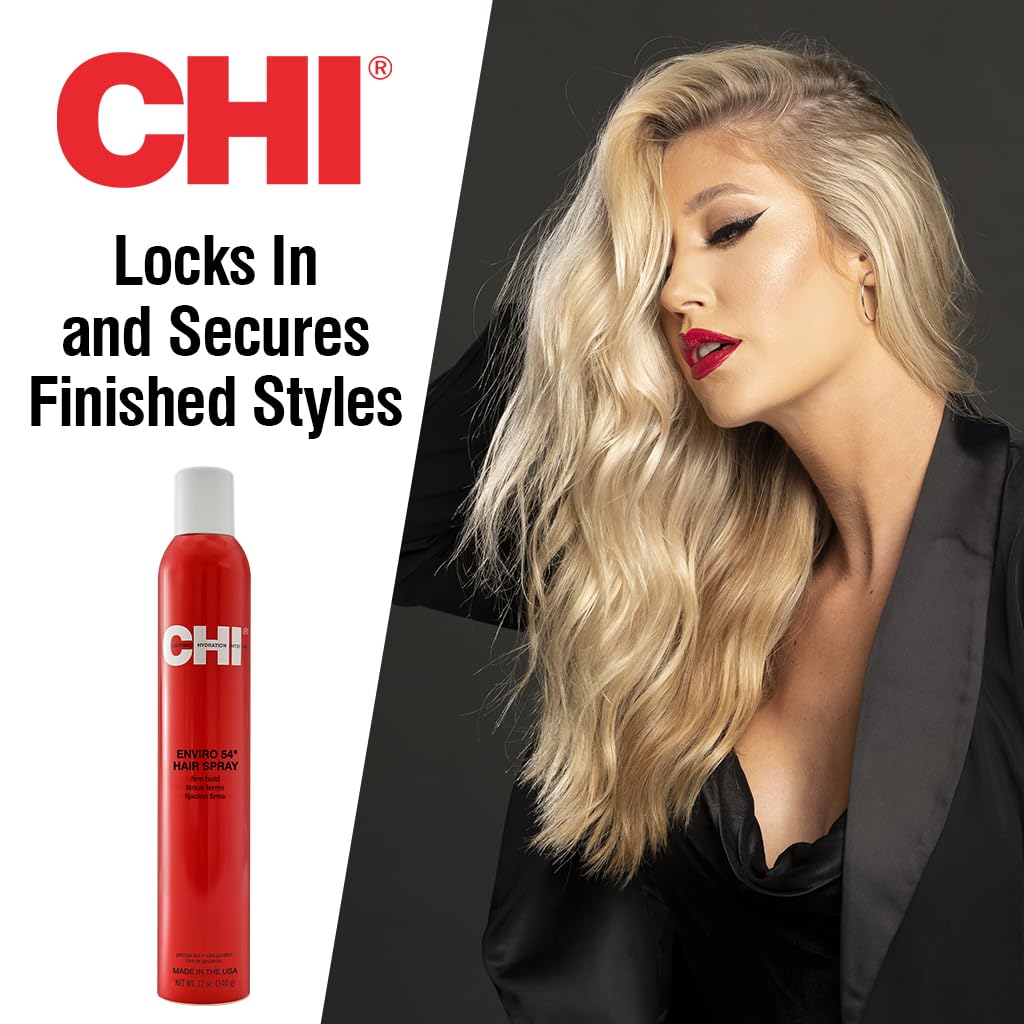 CHI Enviro 54 Hairspray, Firm Hold, Lightweight Spray Finishes & Secures Hairstyles, Sulfate, Paraben & Gluten-Free, 12 Oz - Image 4