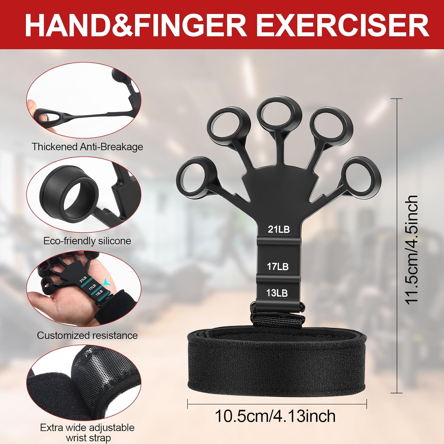 Adjustable Grip Strengthener with 2 in 1 Finger Exerciser Forearm Strengthener 3D Printed stress Relief Ball Hand Grips Strengthener Kit - (5 Pack) - Image 3