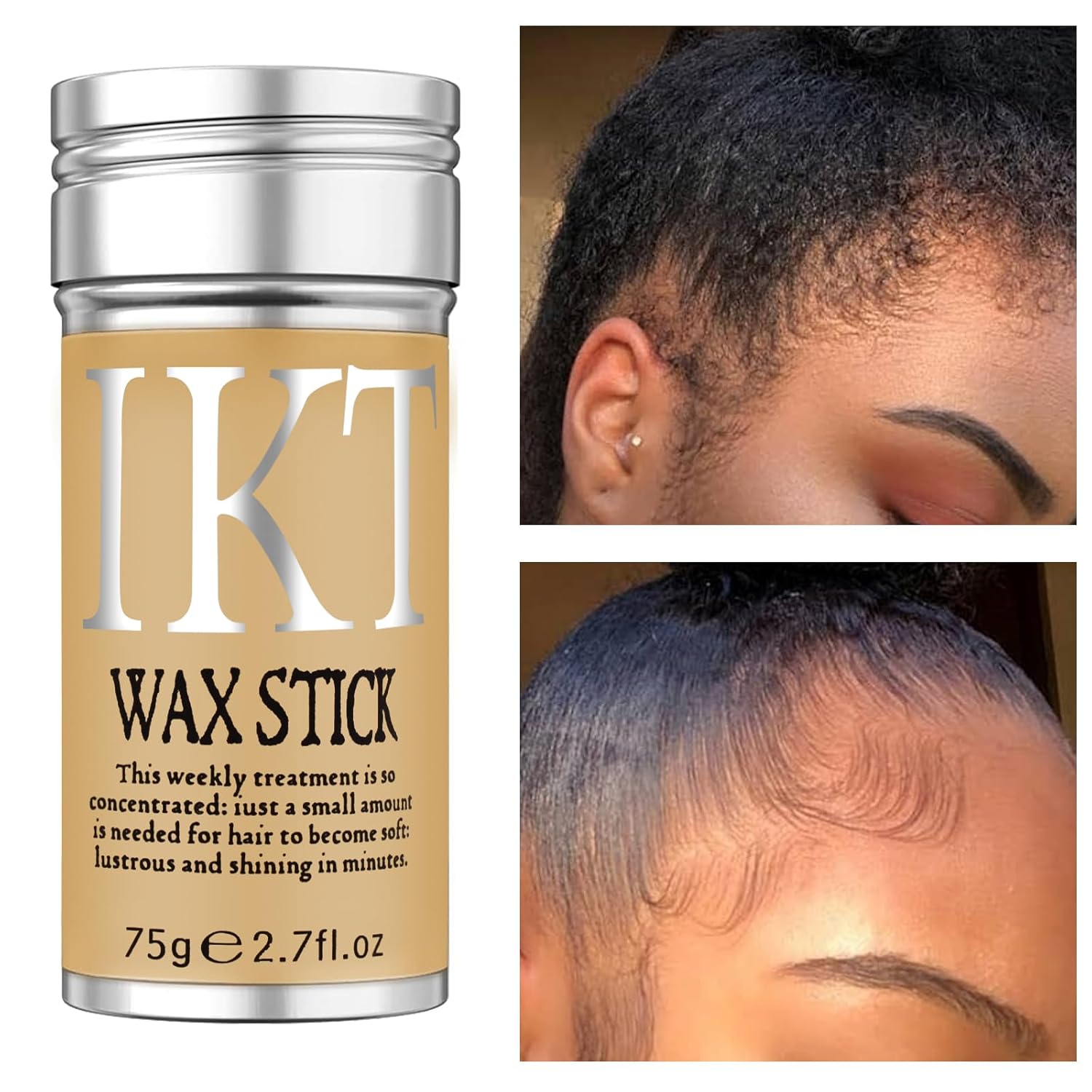 VOLLUCK Hair Wax Stick for Wigs + 4 PCS Edge Brushes Hair Styling Comb Set, Edge Control Slick Stick Hair Pomade 2.7Oz Stick Non-greasy Styling Wax, Long Lasting, Strong Hold Temporary Hair Product - Image 6