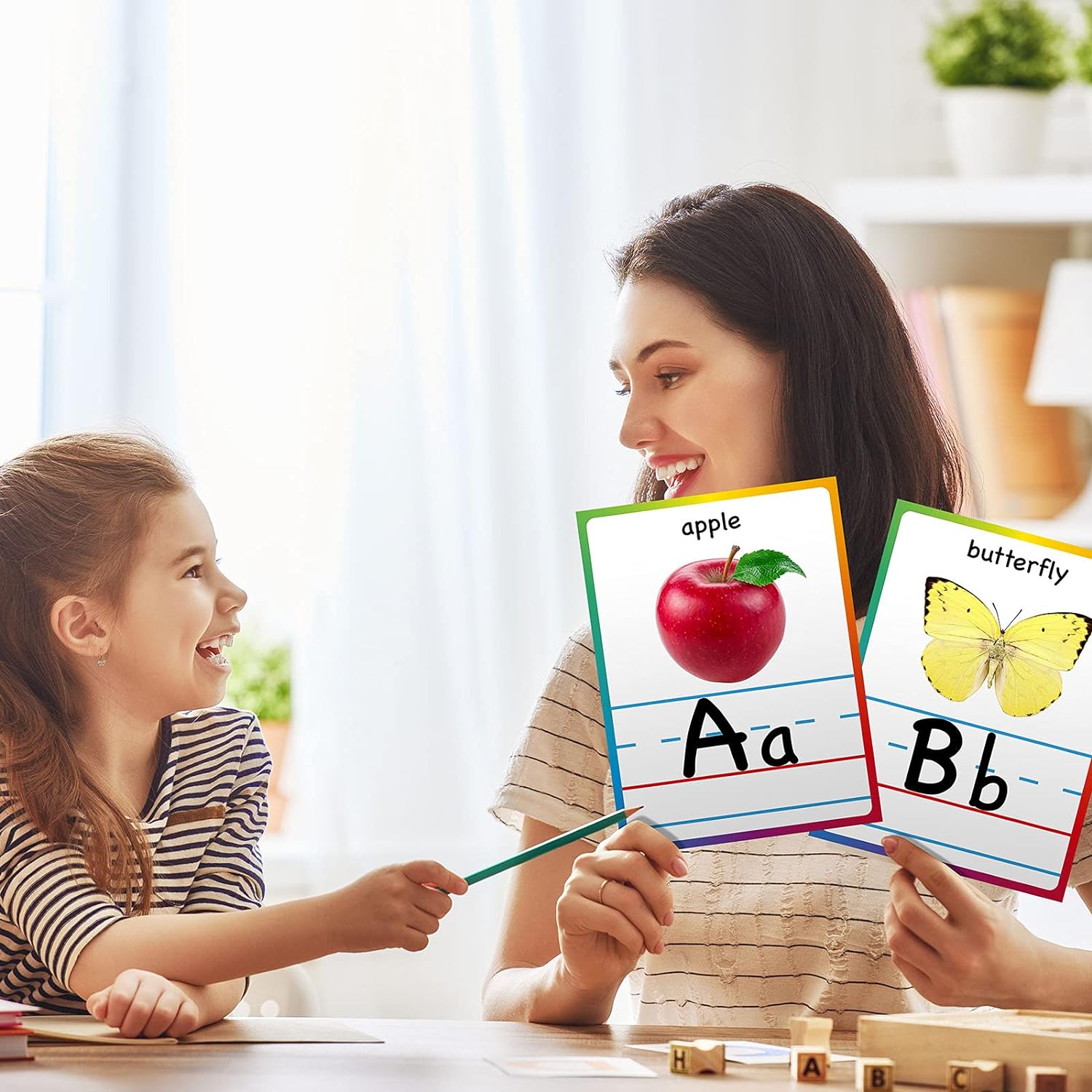 Yisong 56 Pieces Alphabet and Number Bulletin Board Set Educational Bulletin Board Cards Early Learning Colors Shapes Cards Manuscript Alphabet Number Posters for Kindergarten Classroom Decorations - Image 6