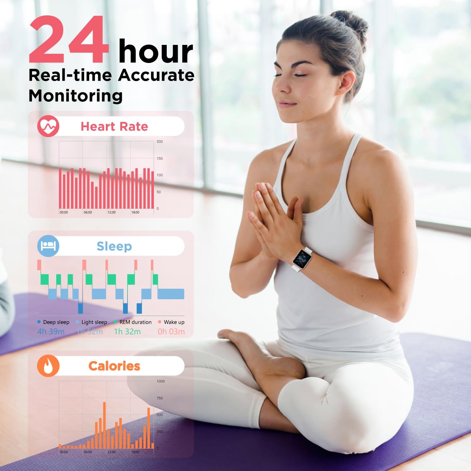 Motorola Moto Watch 70 - Health and Fitness Bluetooth Smartwatch for Every Day Wear, Advanced Health Features, Up to 10 Days Battery Life - Compatible with Android and iOS - Rose Gold - Image 6