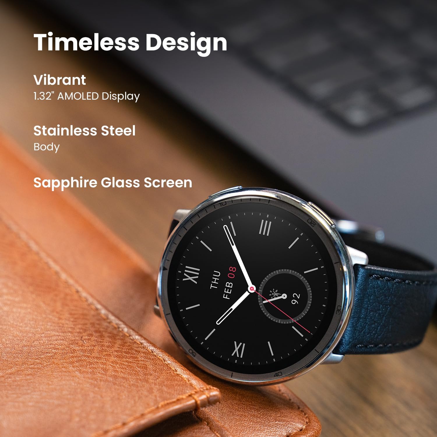 Amazfit Active 2 Premium Smart Watch Fitness Tracker (Round) for Android & iPhone, 10 Day Battery, Water Resistant, GPS Maps, Heart & Sleep Monitor, HYROX Mode, Sapphire Glass, Leather + Sport Strap - Image 3