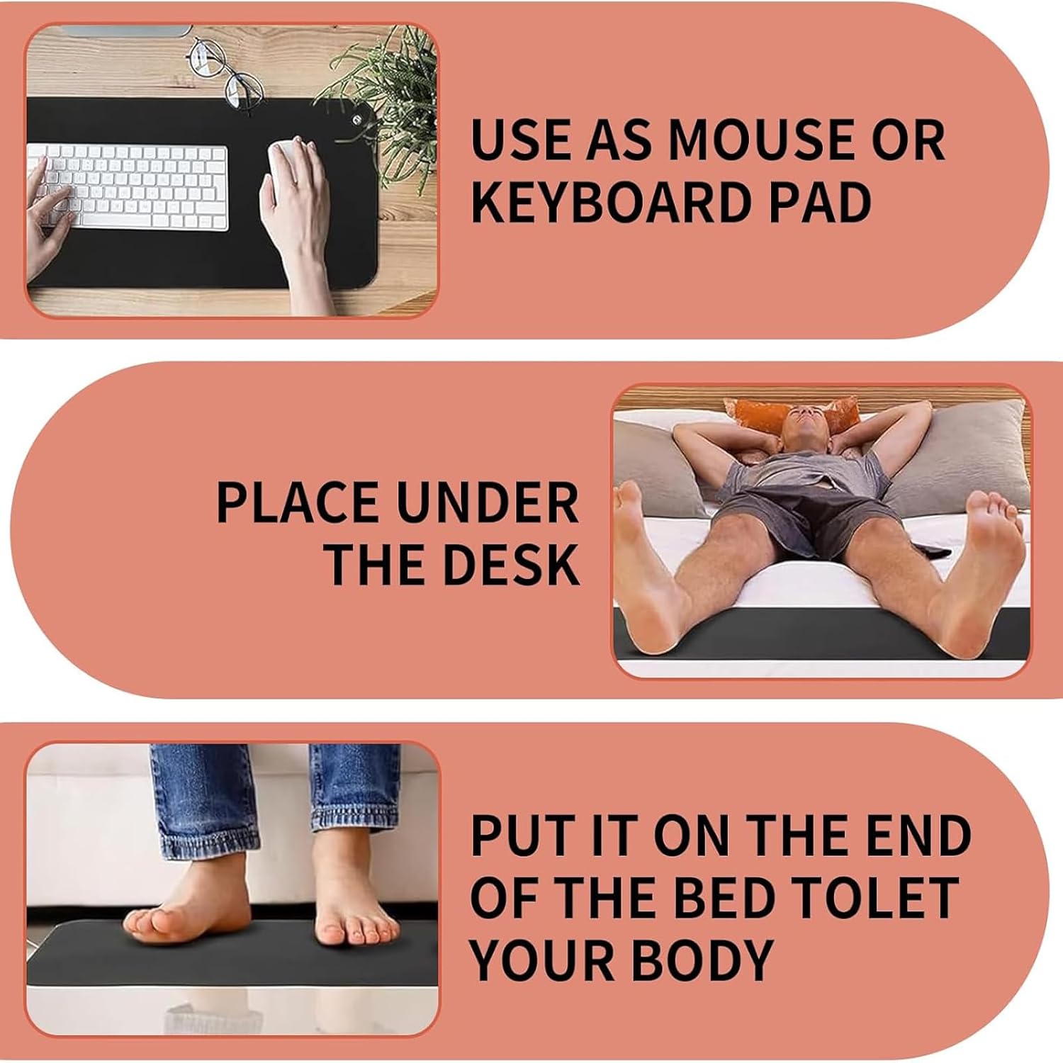 39.37 * 11.81 inches Grounding Pad for Feet Body Full, Grounding Mat for Bed Body Full, Earthing Mats Set with CordX - Image 5