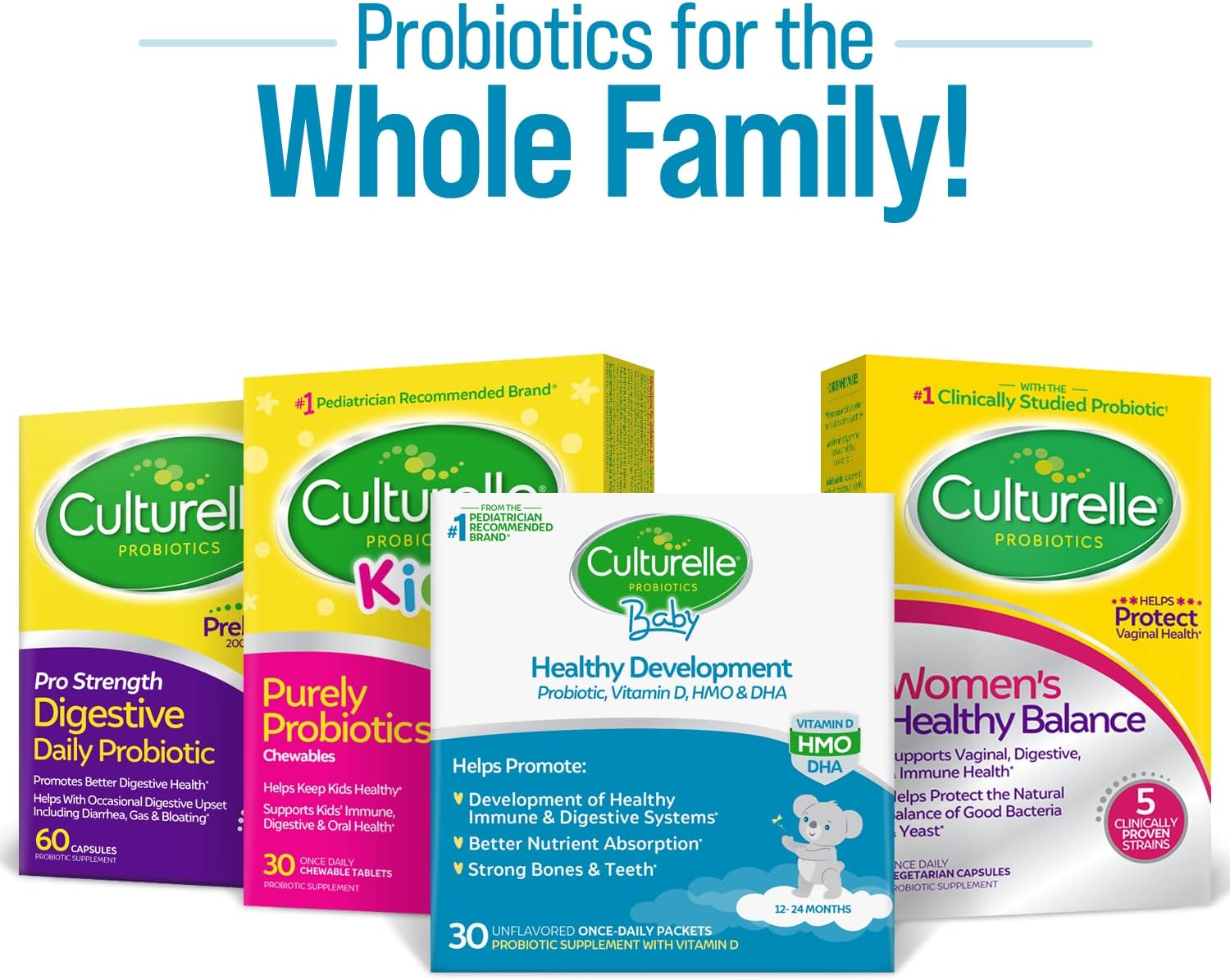 Culturelle Baby Healthy Development Probiotic, Vitamin D,HMO & DHA Packets, Helps Promote a Healthy Immune System&Digestive System* in Babies & Kids Ages 1+,Gluten Free & Non-GMO, 30 Count (Pack of 1) - Image 9