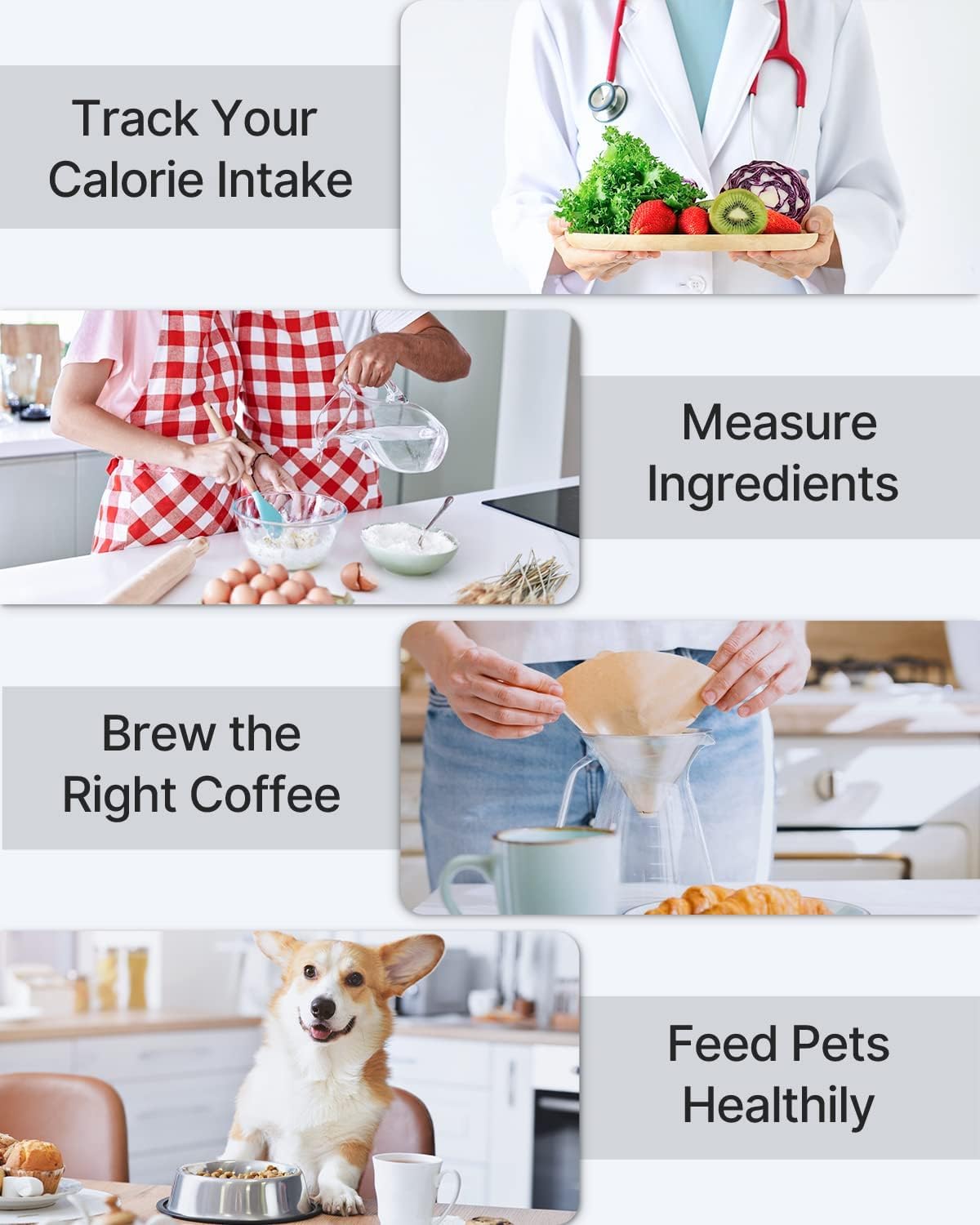 RENPHO Digital Food Scale with Nutritional Calculator, Smart Food Kitchen Scale, Food Weight Scale Grams and Ounces for Weight Loss, Calorie, Macro and Cooking, Stainless Steel - Image 9