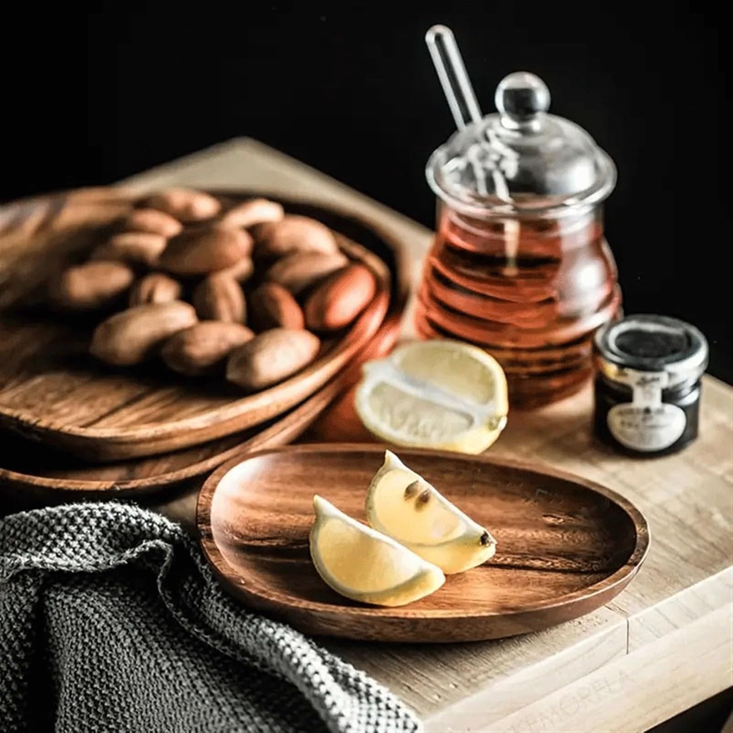 Dinner plate, Household Solid Wood Tableware Rectangular Dinner Plate Snack Plate Fruit Plate Dry Fruit Plate Handmade Sushi Tea Plate Dessert Dinner Plate for Kitchen Restaurant Hotel Banquet ,Dinner - Image 4