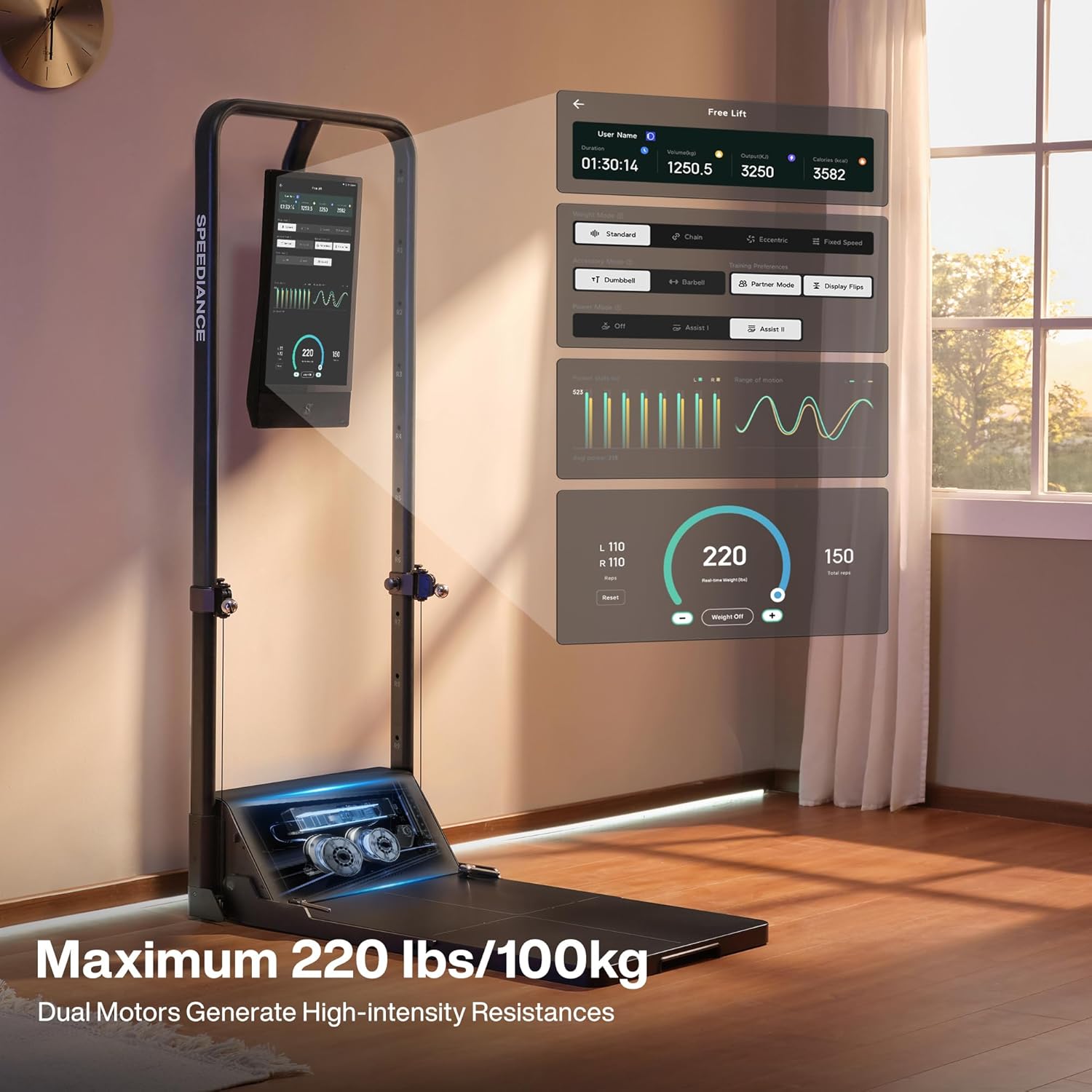 Home Gym, Smart AI-Powered Multi-Functional Smith Machine for Full Body Strength Training, All-in-one Gym Equipment, Digital Weight System, Workout Station, Squat Rack, Gym Monster 2 - Image 9