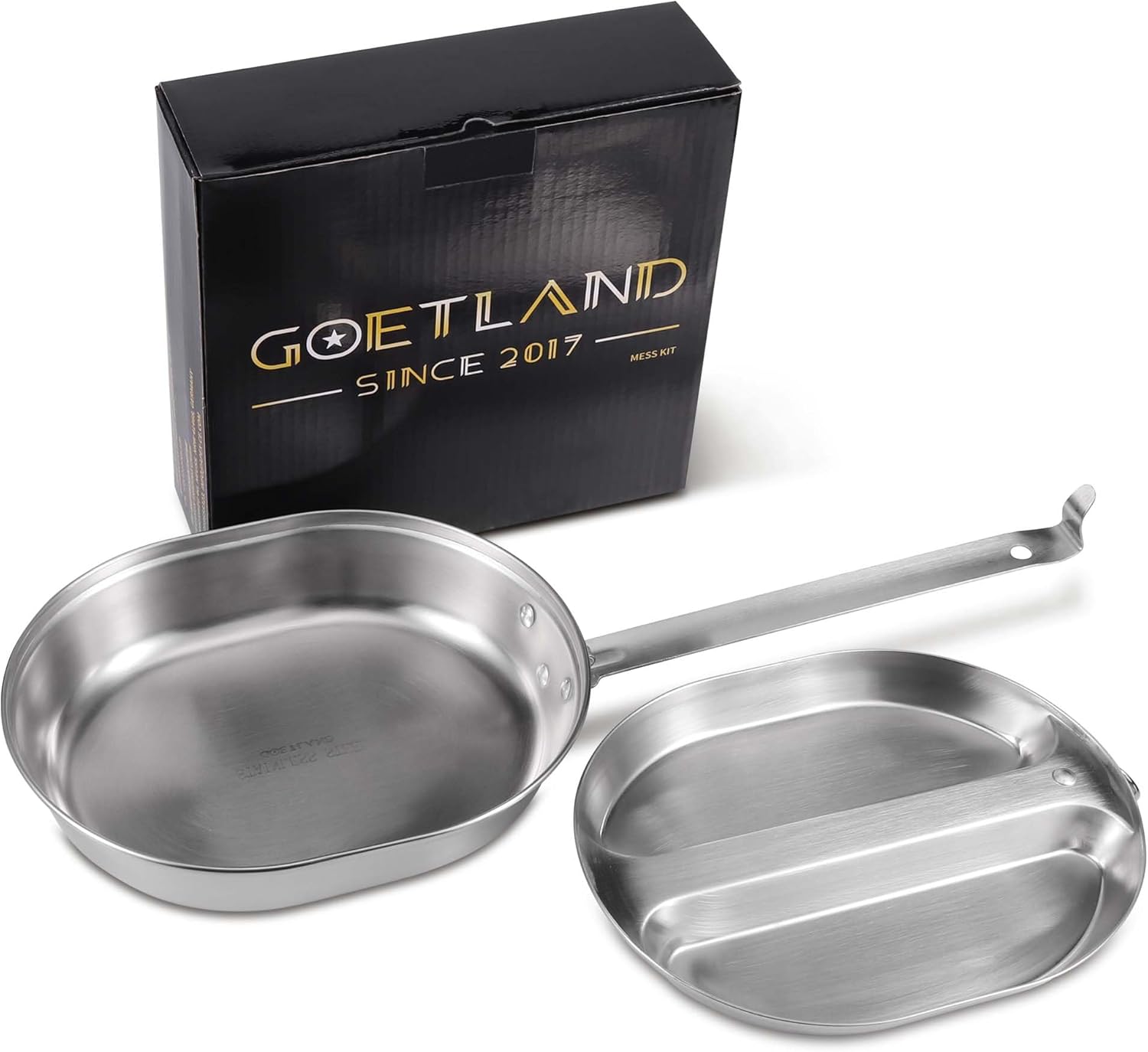 Goetland 304 Stainless Steel US Military Mess Kit Plate Set GI Type Outdoor Camping Hiking Picnic BBQ Beach - Image 5