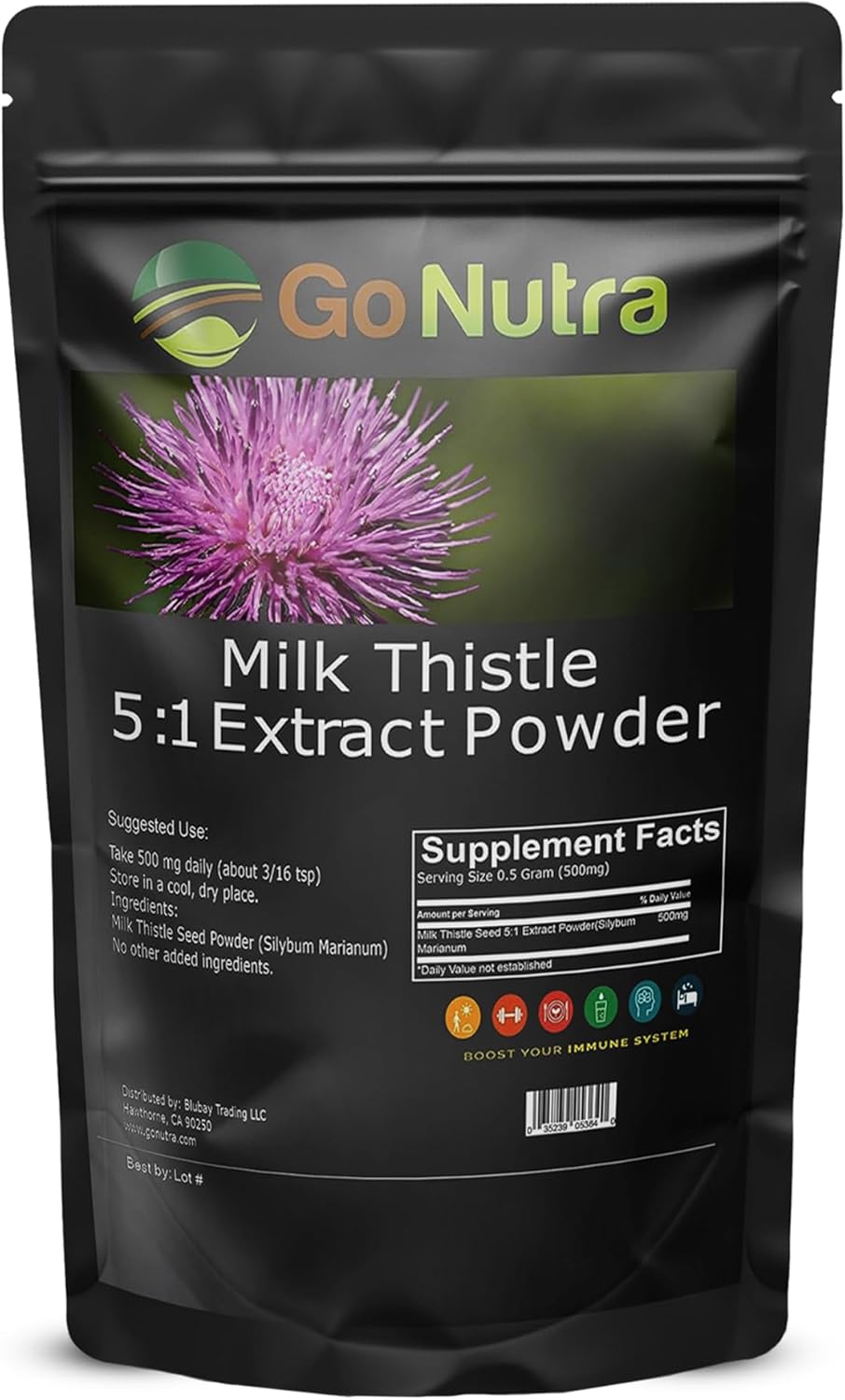 Go Nutra Milk Thistle Powder 1 lb. | Milk Thistle Extract 5:1 Strength Silymarin | Silybum Marianum Herbal Supplement Non-GMO - Image 9