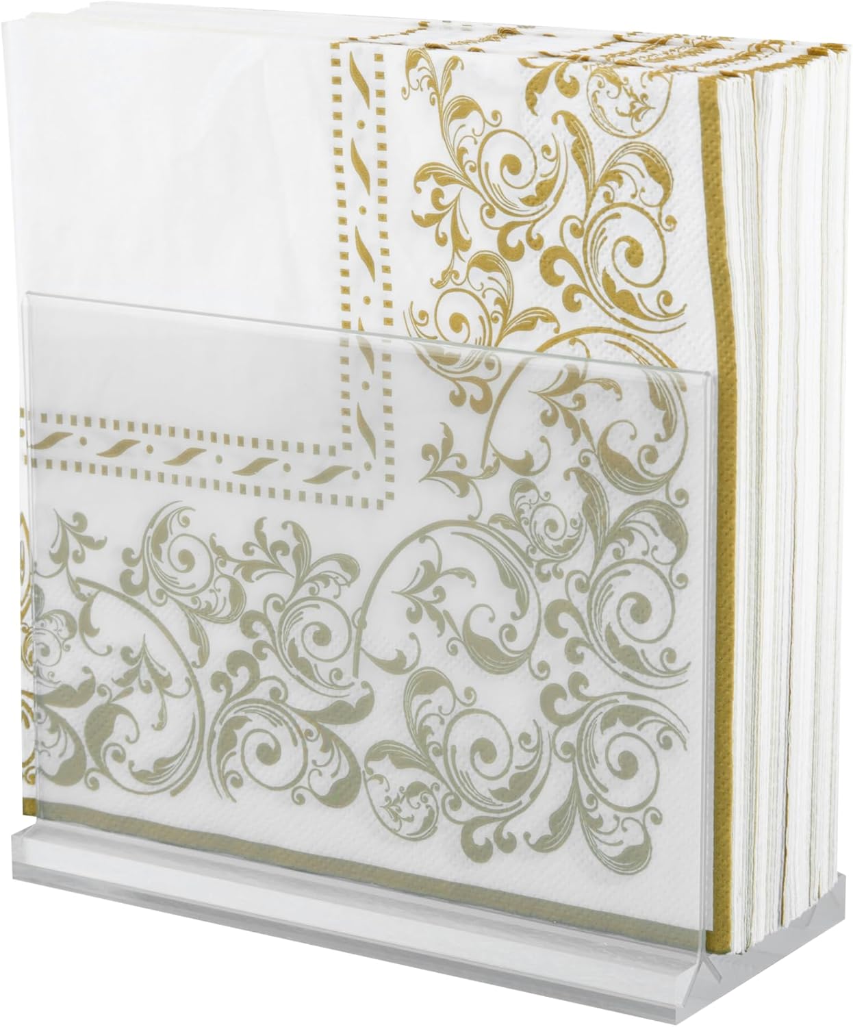 Napkin Holder for Table, Clear Napkin Holder Can Display Photos, Lucite Cocktail Napkin Dispenser for Party,Kitchen, Office, Restaurant, Business, Acrylic Mail Holder Countertop - Image 2